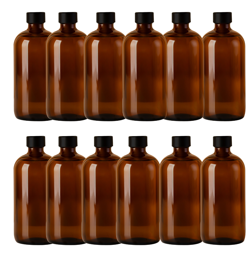 Botella Boston | 32 oz | Envase de Vidrio Ámbar | Grado farmacéutico