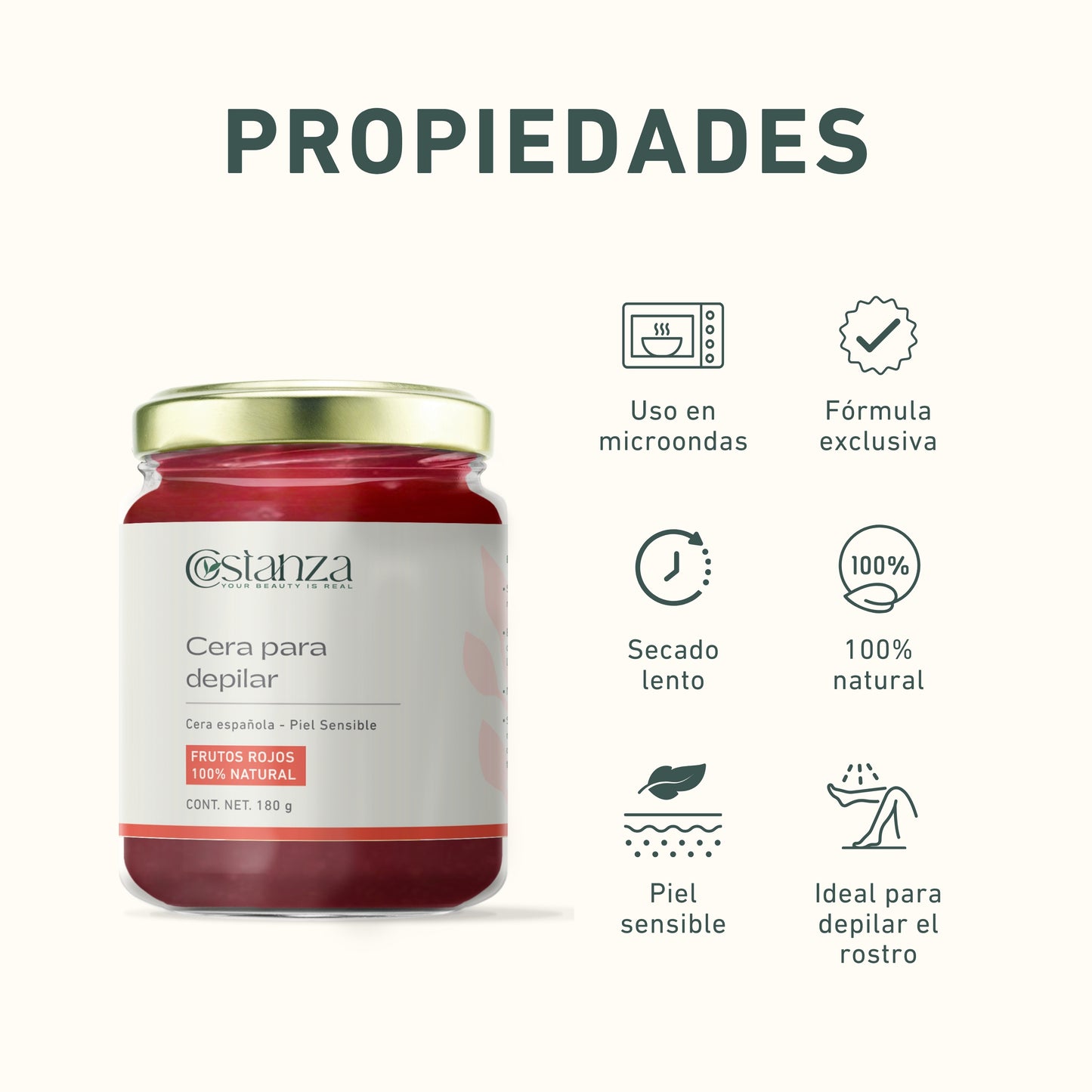 Cera Española Frutos Rojos | Depilación Suave y Precisa | Ideal para Piel Sensible y Zonas Delicadas