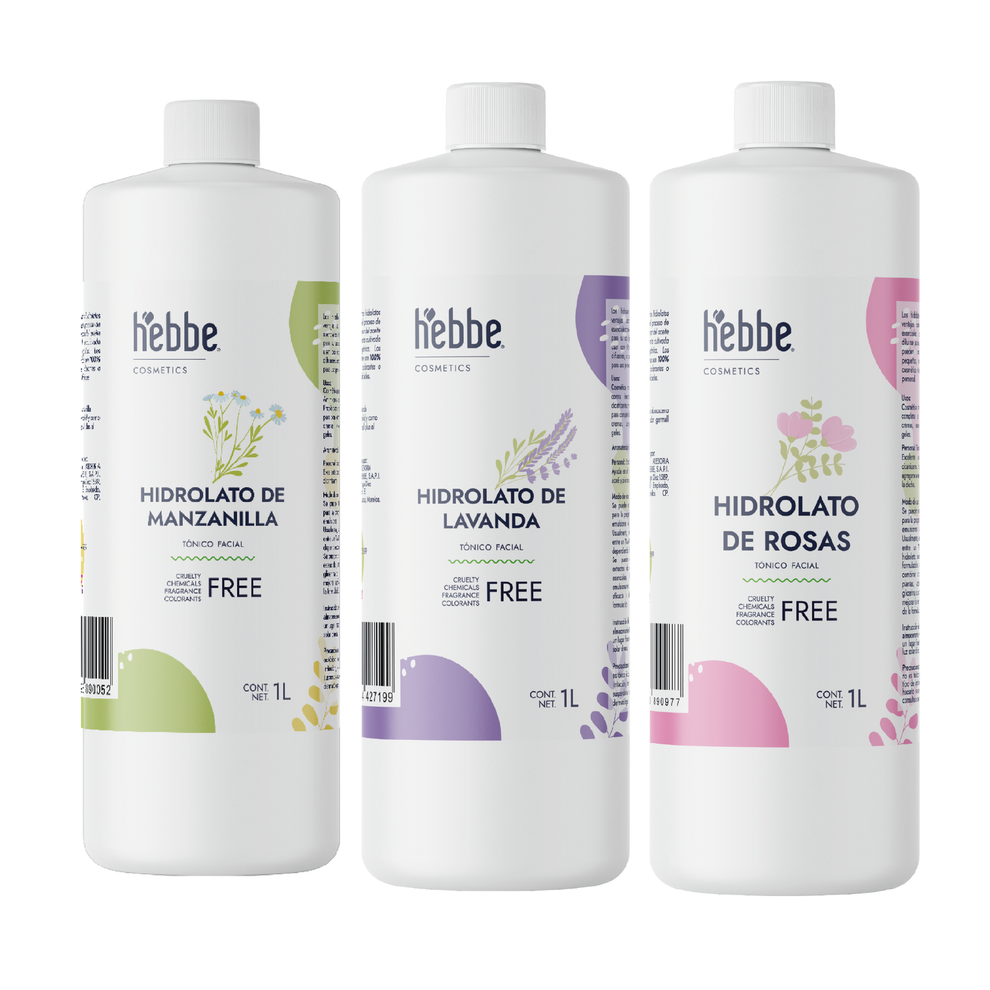 Kit Hidrolato Aloe Vera, Lavanda y Rosas | Tonifica, Calma e Hidrata 3 Hidrolatos 1 L