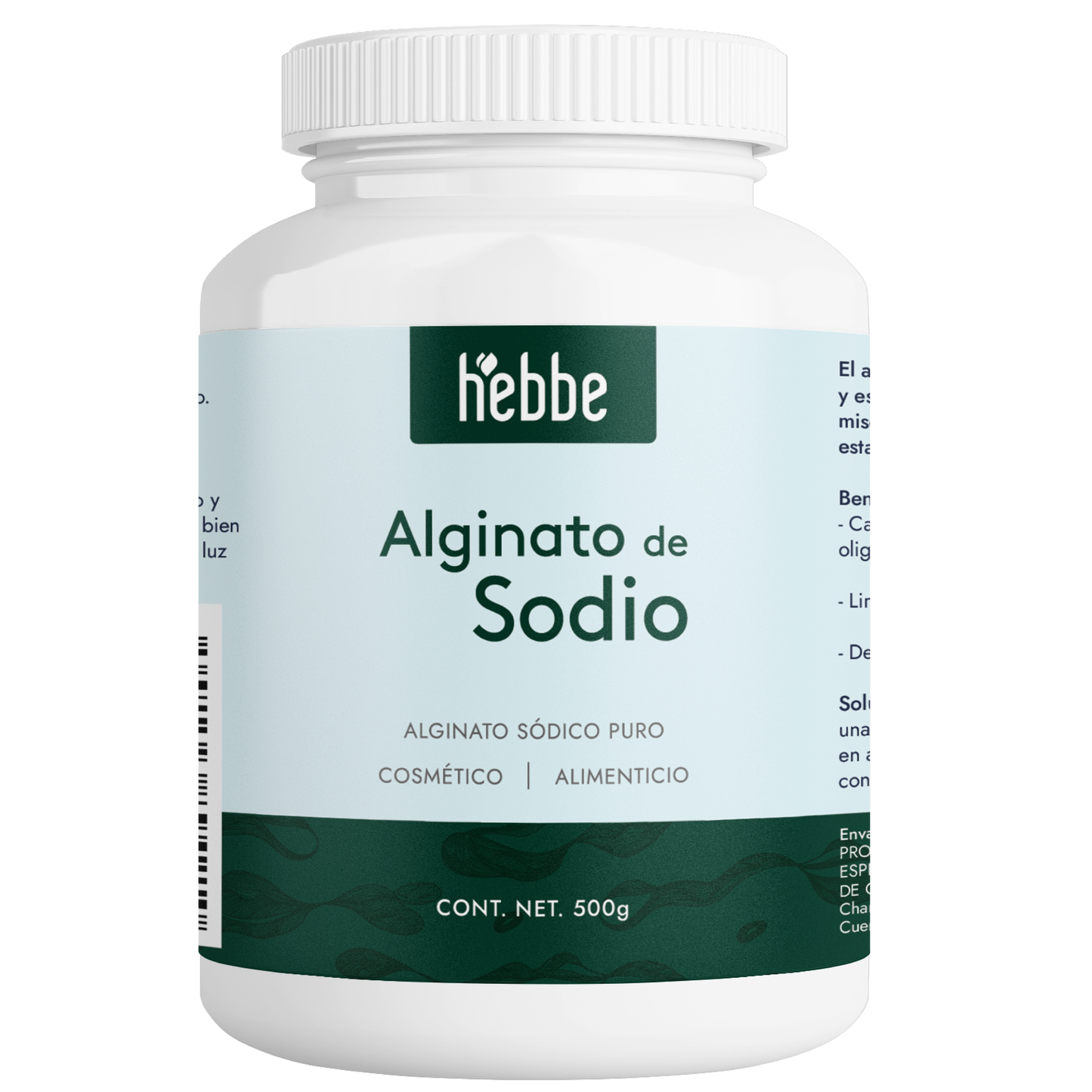 Alginato de Sodio | Facial y Corporal | Gelificante, Filmógeno y Agente Tensor