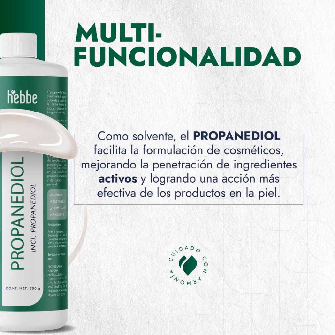 Propanediol Natural | Facial, Capilar y Corporal | Solvente, Humectante y Potenciador Sensorial
