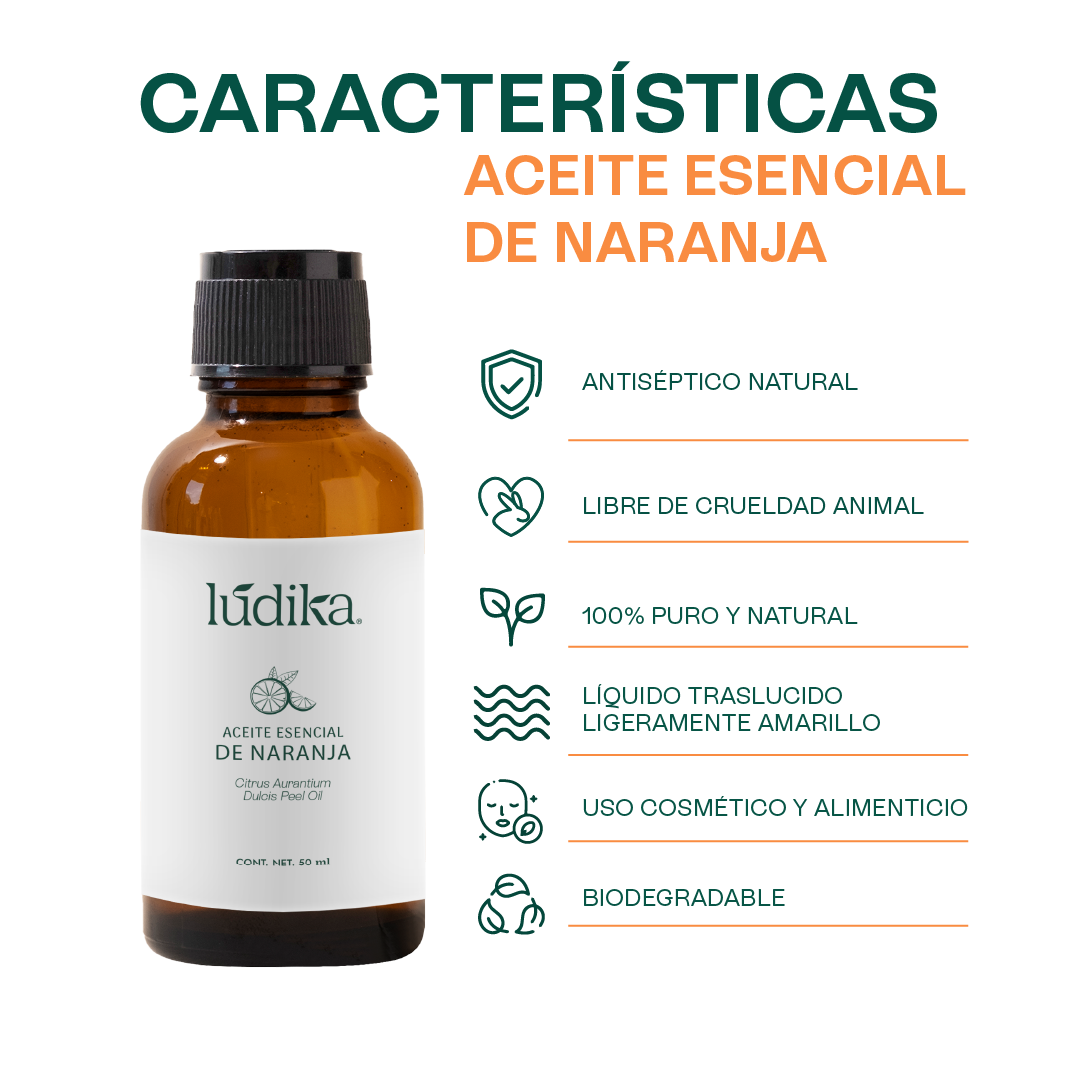 Aceite Esencial de Naranja | Alimenticio y Cosmético | Rejuvenecedor, Purificante y Vibrante para Piel, Cabello y Ánimo