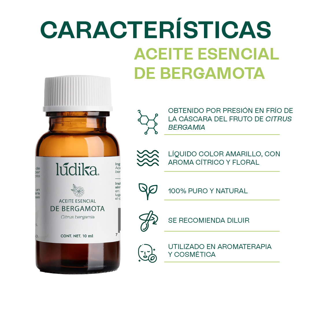 Aceite Esencial de Bergamota | Aromaterapia y Spa | Calmante, Purificante y Elevador del Ánimo para Piel y Mente