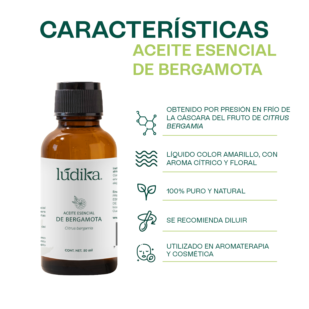 Aceite Esencial de Bergamota | Aromaterapia y Spa | Calmante, Purificante y Elevador del Ánimo para Piel y Mente
