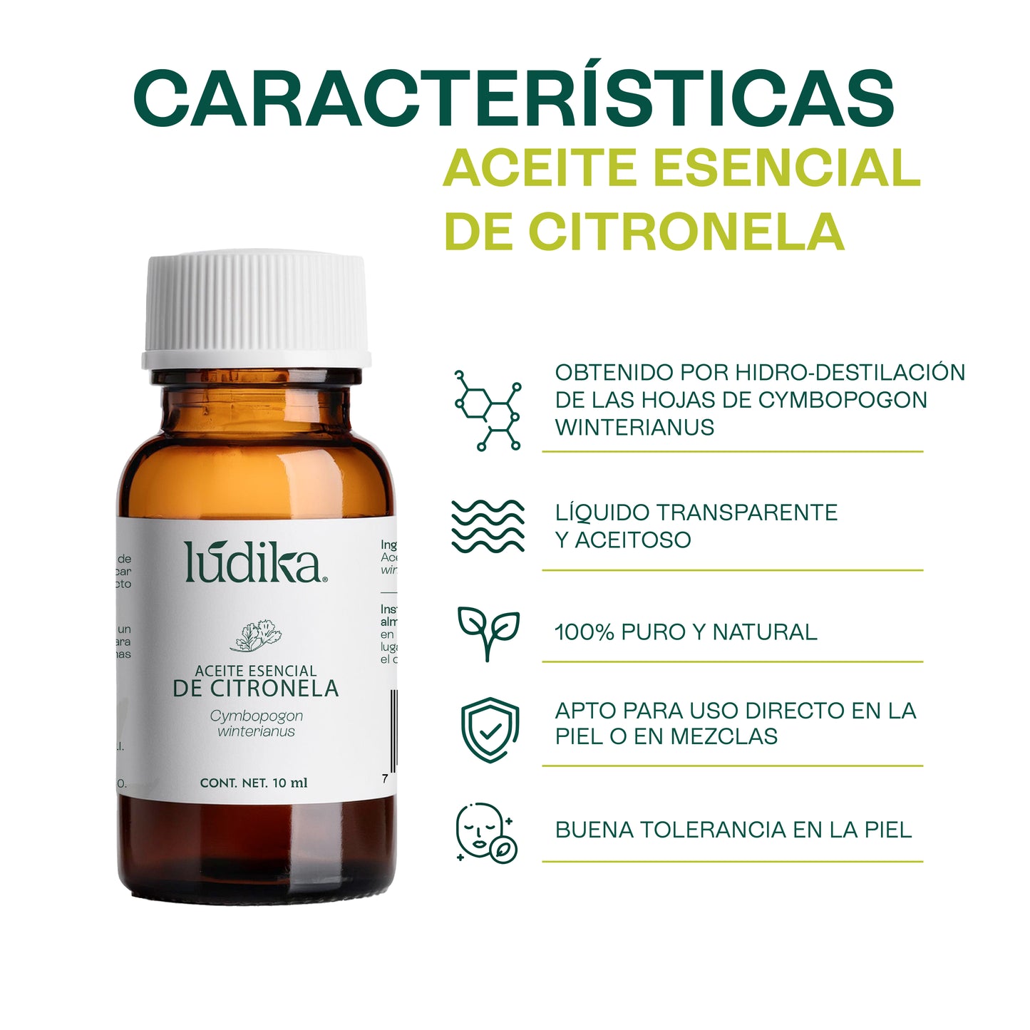Aceite Esencial de Citronela | Corporal, Spa y Aromaterapia | Repelente Natural, Calmante y Purificante para Piel y Ambiente