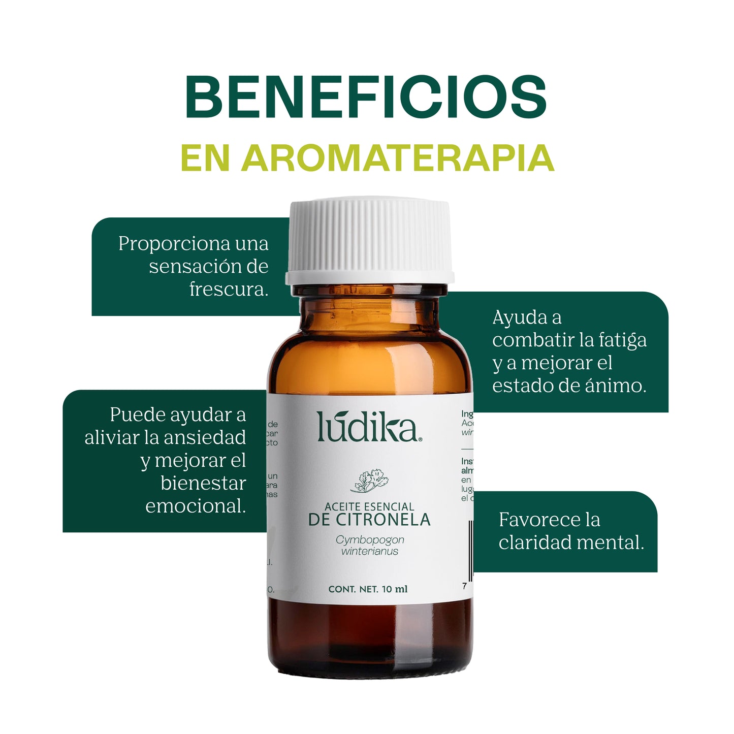 Aceite Esencial de Citronela | Corporal, Spa y Aromaterapia | Repelente Natural, Calmante y Purificante para Piel y Ambiente