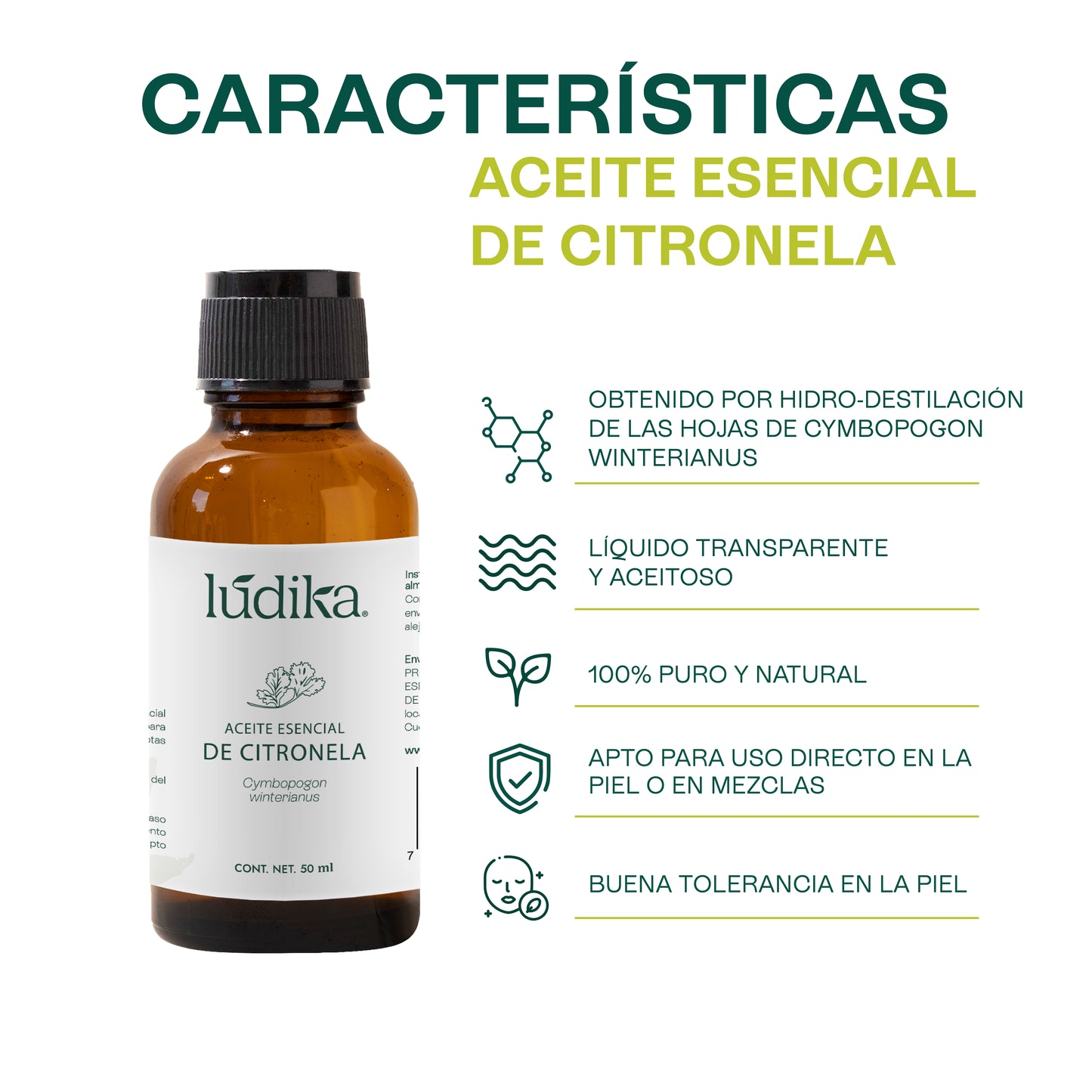 Aceite Esencial de Citronela | Corporal, Spa y Aromaterapia | Repelente Natural, Calmante y Purificante para Piel y Ambiente