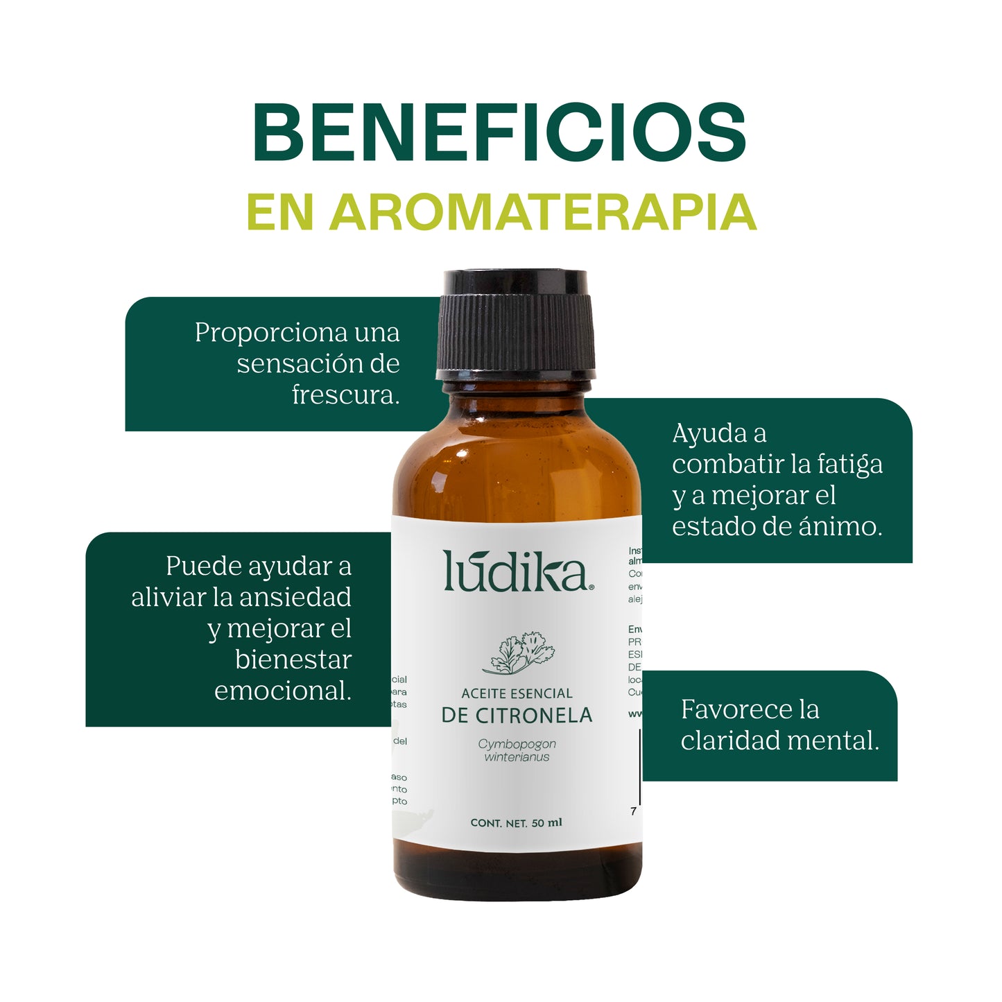 Aceite Esencial de Citronela | Corporal, Spa y Aromaterapia | Repelente Natural, Calmante y Purificante para Piel y Ambiente