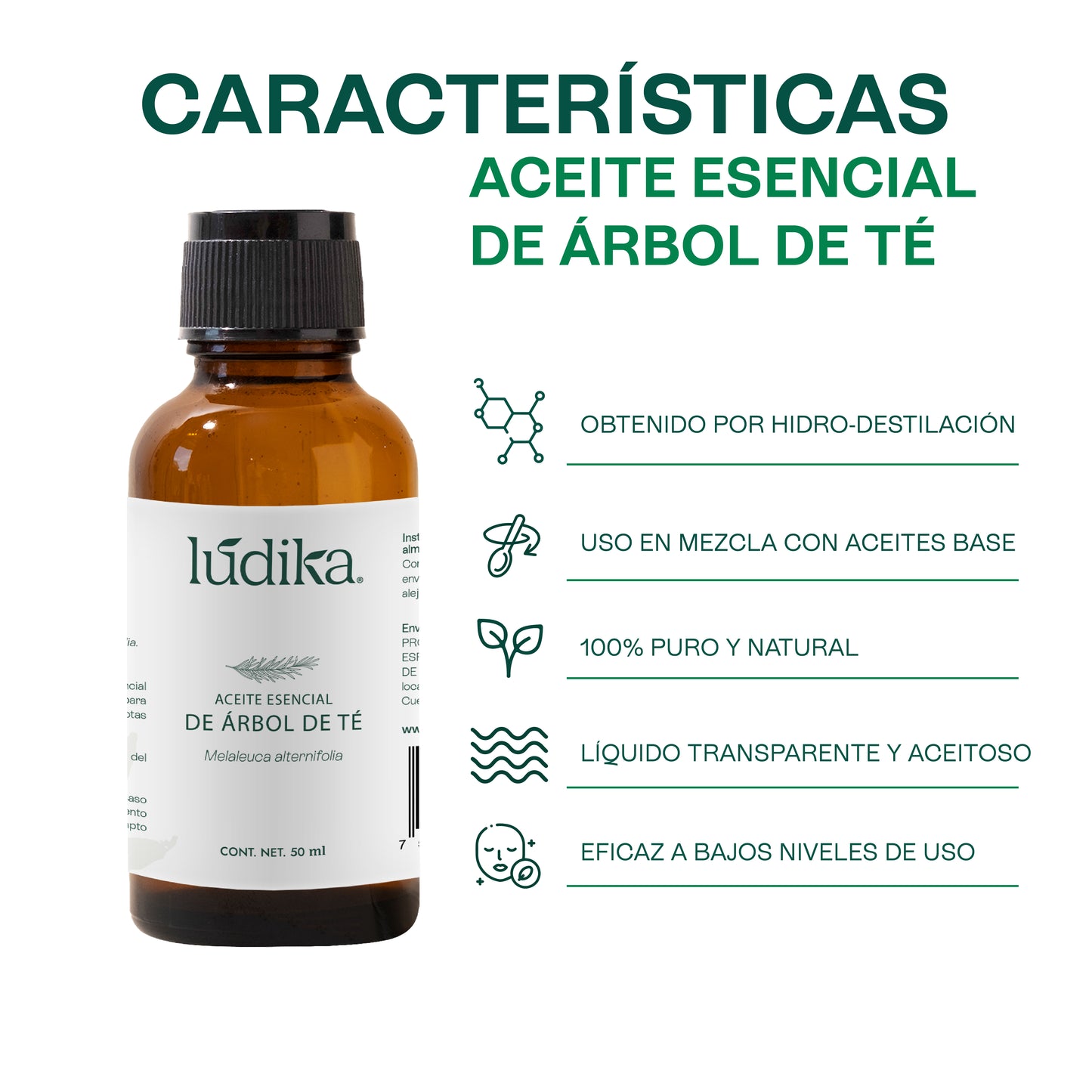 Aceite Esencial de Árbol de Té o Tea Tree | Capilar, Facial y Corporal | El Poderoso Aliado Antiséptico y Purificante para Piel, Cabello y Bienestar