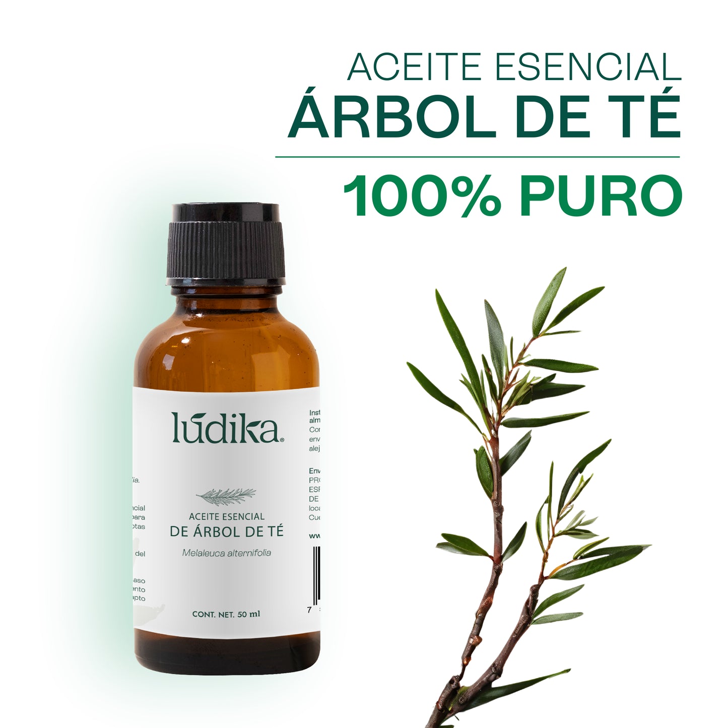 Aceite Esencial de Árbol de Té o Tea Tree | Capilar, Facial y Corporal | El Poderoso Aliado Antiséptico y Purificante para Piel, Cabello y Bienestar