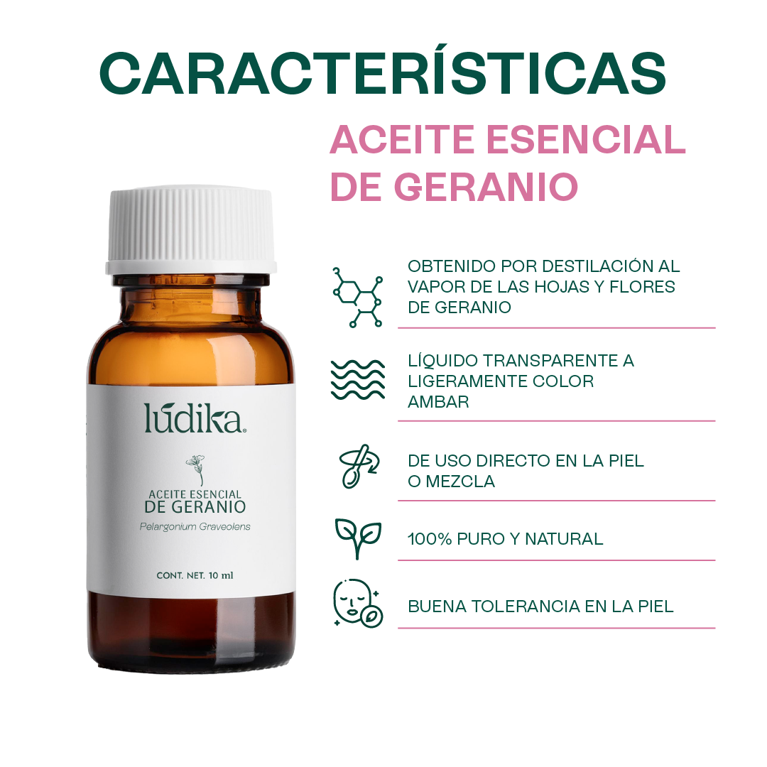 Aceite Esencial de Geranio | Facial, Spa y Aromaterapia | El Equilibrio Floral para Piel Radiante, Cabello Saludable y Bienestar Emocional