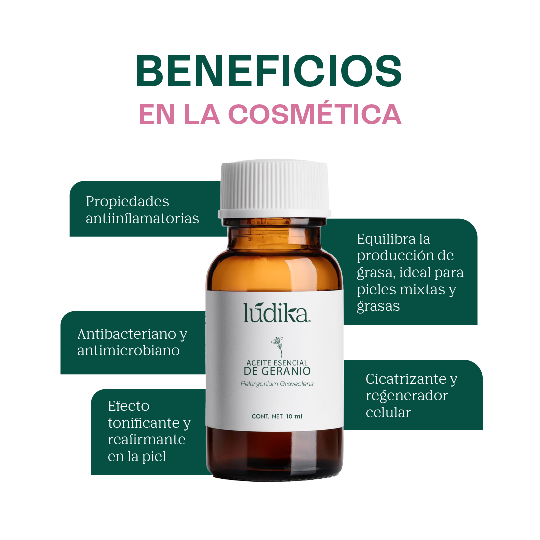 Aceite Esencial de Geranio | Facial, Spa y Aromaterapia | El Equilibrio Floral para Piel Radiante, Cabello Saludable y Bienestar Emocional