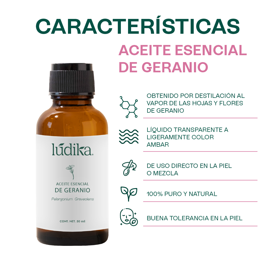 Aceite Esencial de Geranio | Facial, Spa y Aromaterapia | El Equilibrio Floral para Piel Radiante, Cabello Saludable y Bienestar Emocional