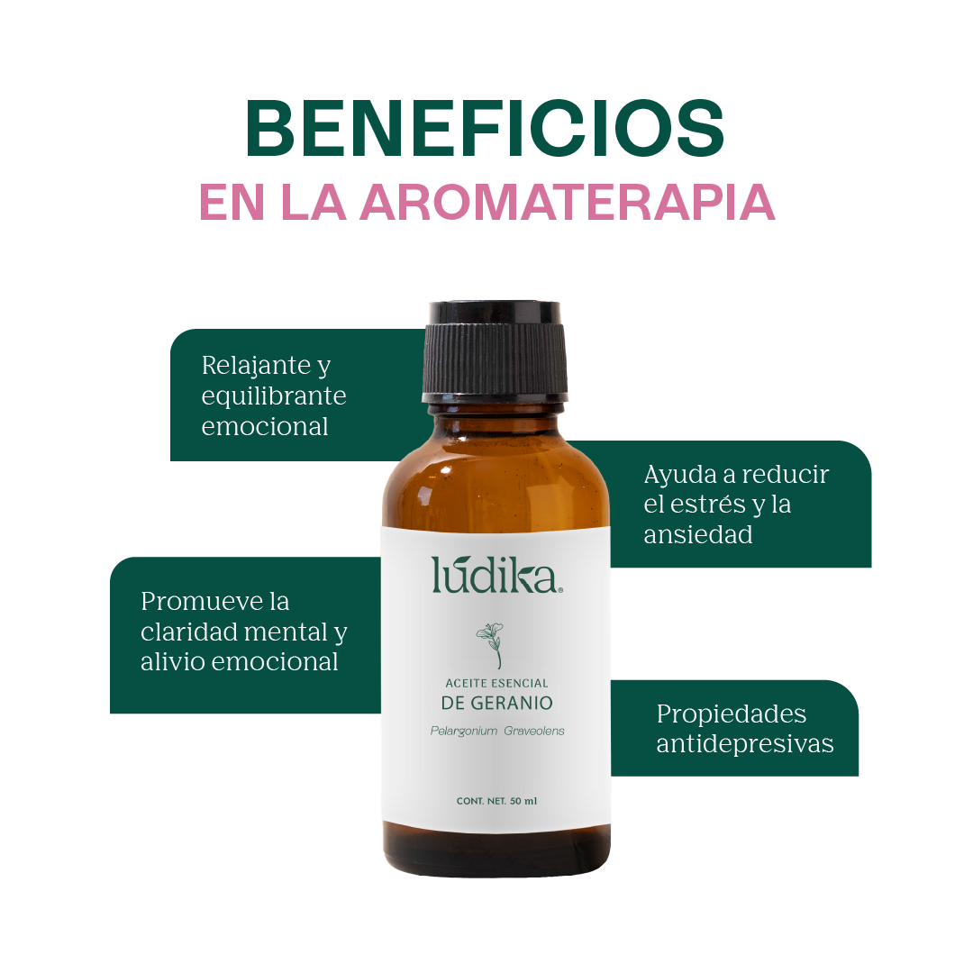Aceite Esencial de Geranio | Facial, Spa y Aromaterapia | El Equilibrio Floral para Piel Radiante, Cabello Saludable y Bienestar Emocional