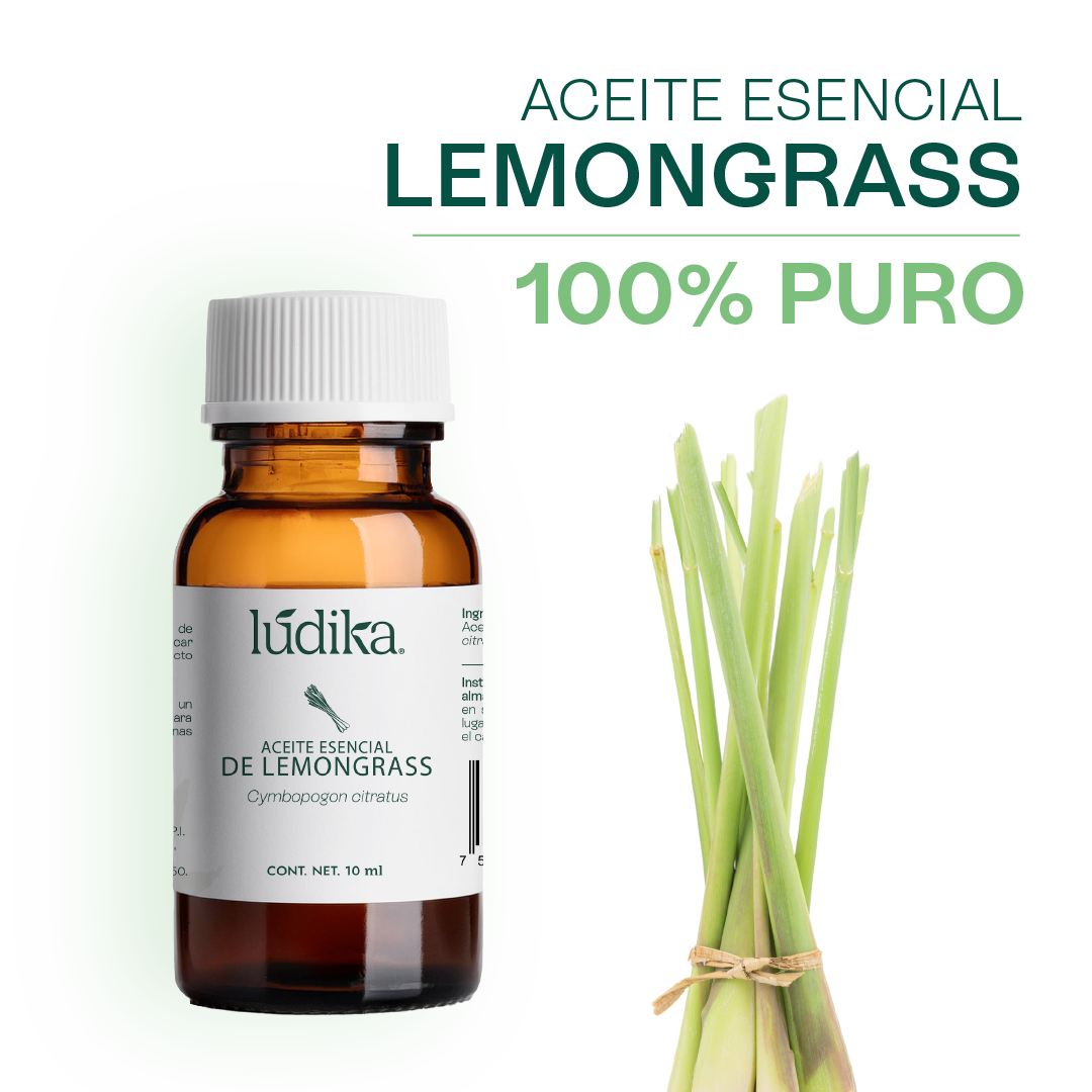 Aceite Esencial de Lemongrass | Facial, Capilar y Spa | Control de Grasa, Antiacné y Revitalizante para Piel y Cabello