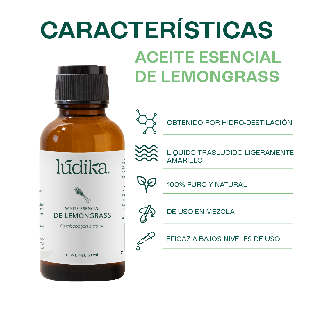Aceite Esencial de Lemongrass | Facial, Capilar y Spa | Control de Grasa, Antiacné y Revitalizante para Piel y Cabello
