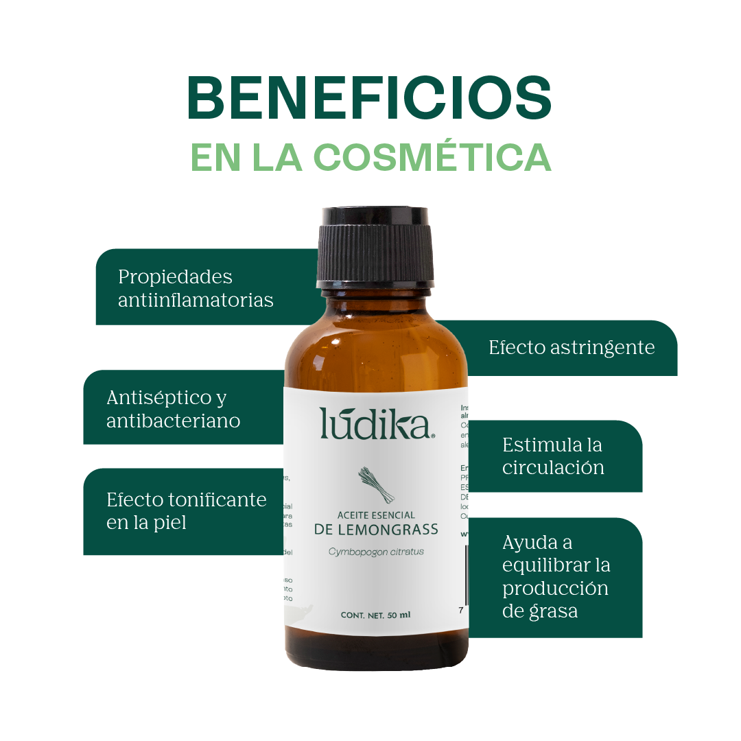 Aceite Esencial de Lemongrass | Facial, Capilar y Spa | Control de Grasa, Antiacné y Revitalizante para Piel y Cabello