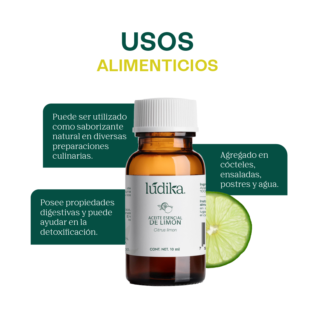 Aceite Esencial de Limón | Alimenticio, Facial y Aromaterapia | Iluminador Cutáneo, Purificante y Energizante para Piel y Ambiente