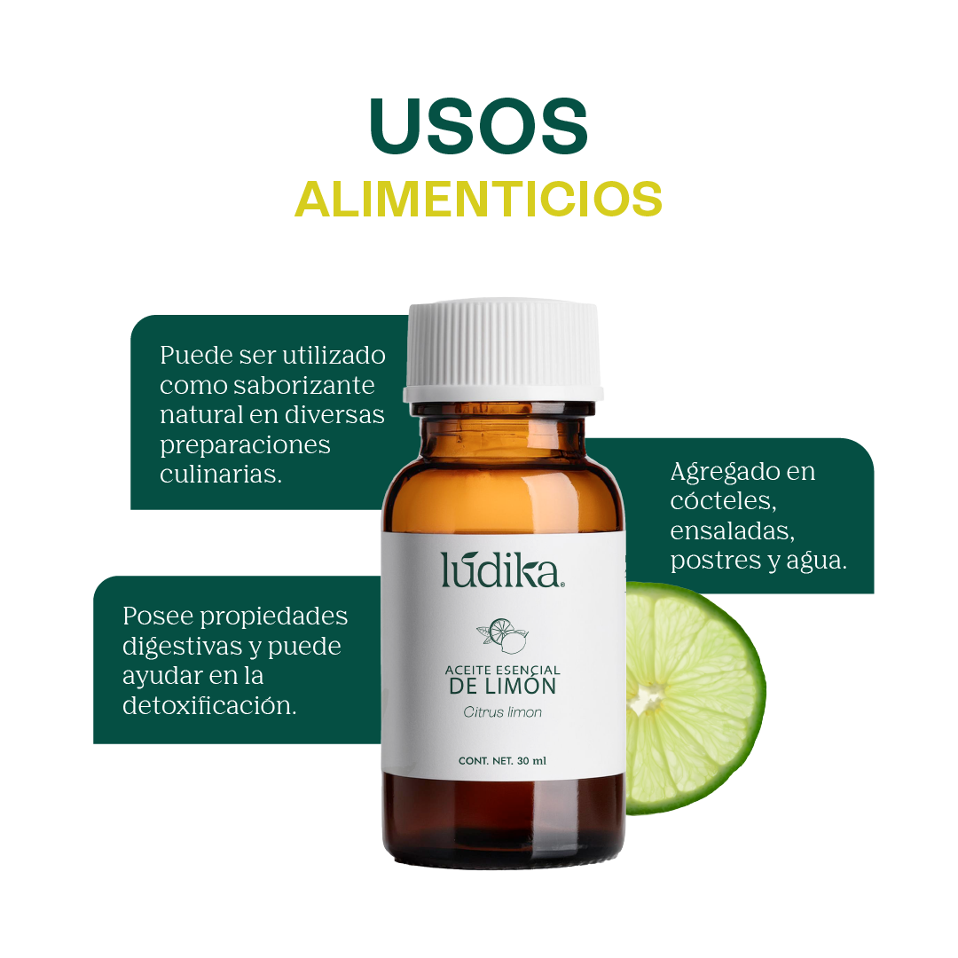 Aceite Esencial de Limón | Alimenticio, Facial y Aromaterapia | Iluminador Cutáneo, Purificante y Energizante para Piel y Ambiente
