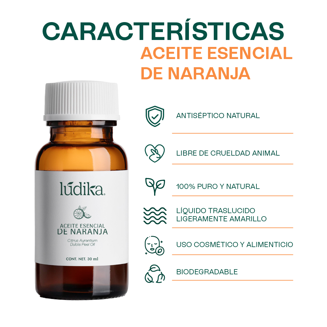 Aceite Esencial de Naranja | Alimenticio y Cosmético | Rejuvenecedor, Purificante y Vibrante para Piel, Cabello y Ánimo