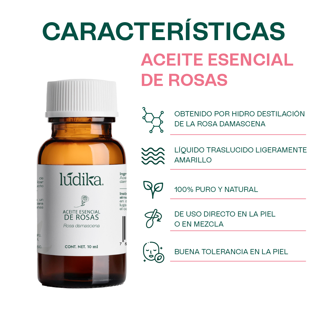 Aceite Esencial de Rosa Damascena | Facial, Spa y Aromaterapia | Elixir de Juventud para Piel Radiante y Bienestar Emocional