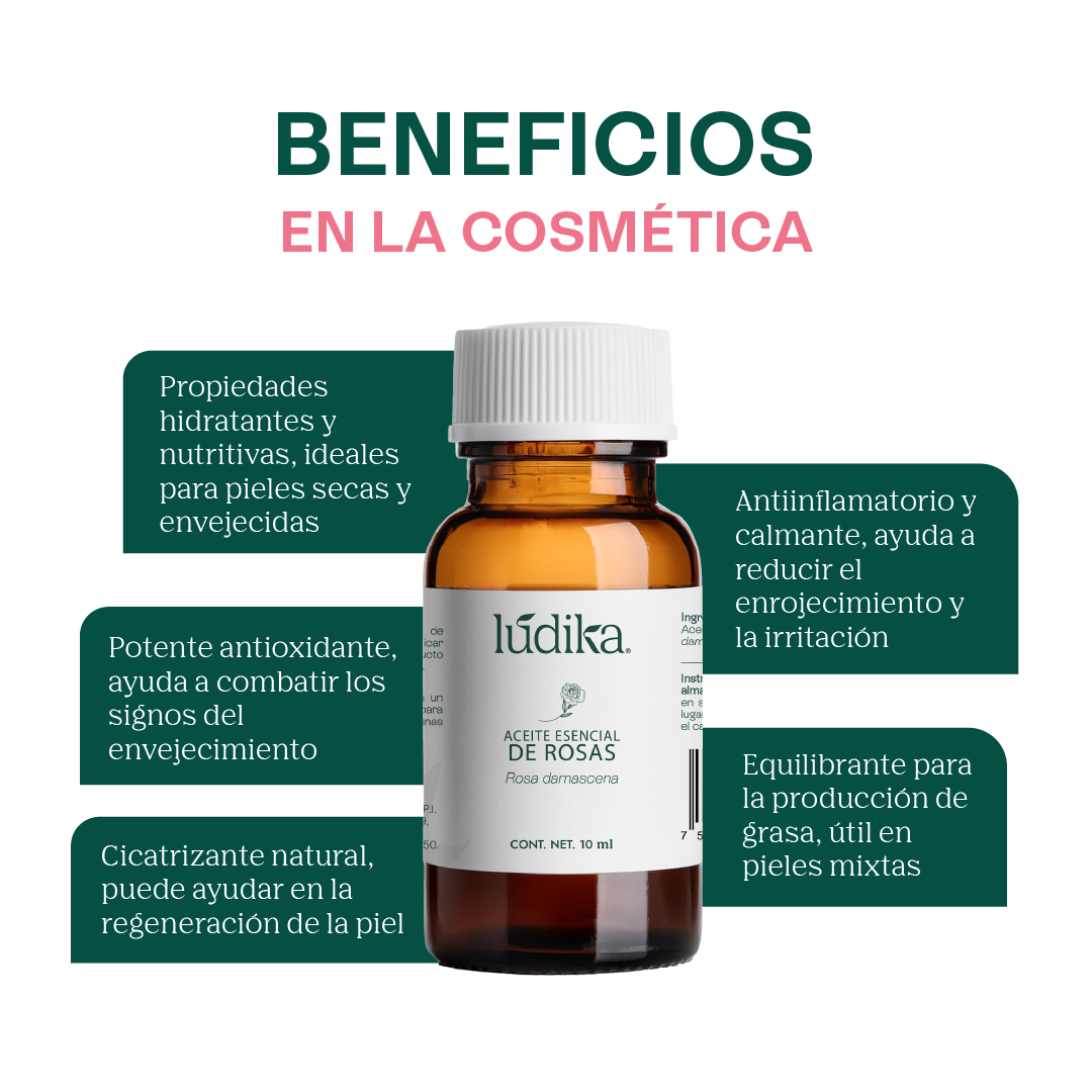 Aceite Esencial de Rosa Damascena | Facial, Spa y Aromaterapia | Elixir de Juventud para Piel Radiante y Bienestar Emocional
