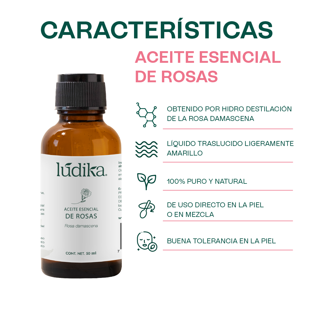 Aceite Esencial de Rosa Damascena | Facial, Spa y Aromaterapia | Elixir de Juventud para Piel Radiante y Bienestar Emocional