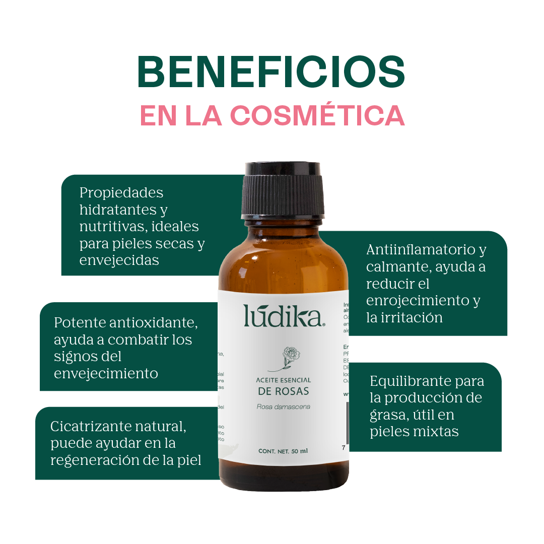 Aceite Esencial de Rosa Damascena | Facial, Spa y Aromaterapia | Elixir de Juventud para Piel Radiante y Bienestar Emocional