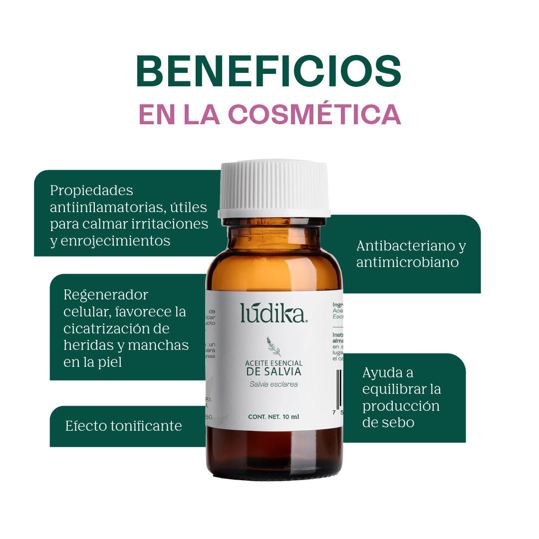 Aceite Esencial de Salvia | Corporal, Spa y Aromaterapia| Clarificante Mental, Regenerador Cutáneo y Equilibrante para Piel y Cabello