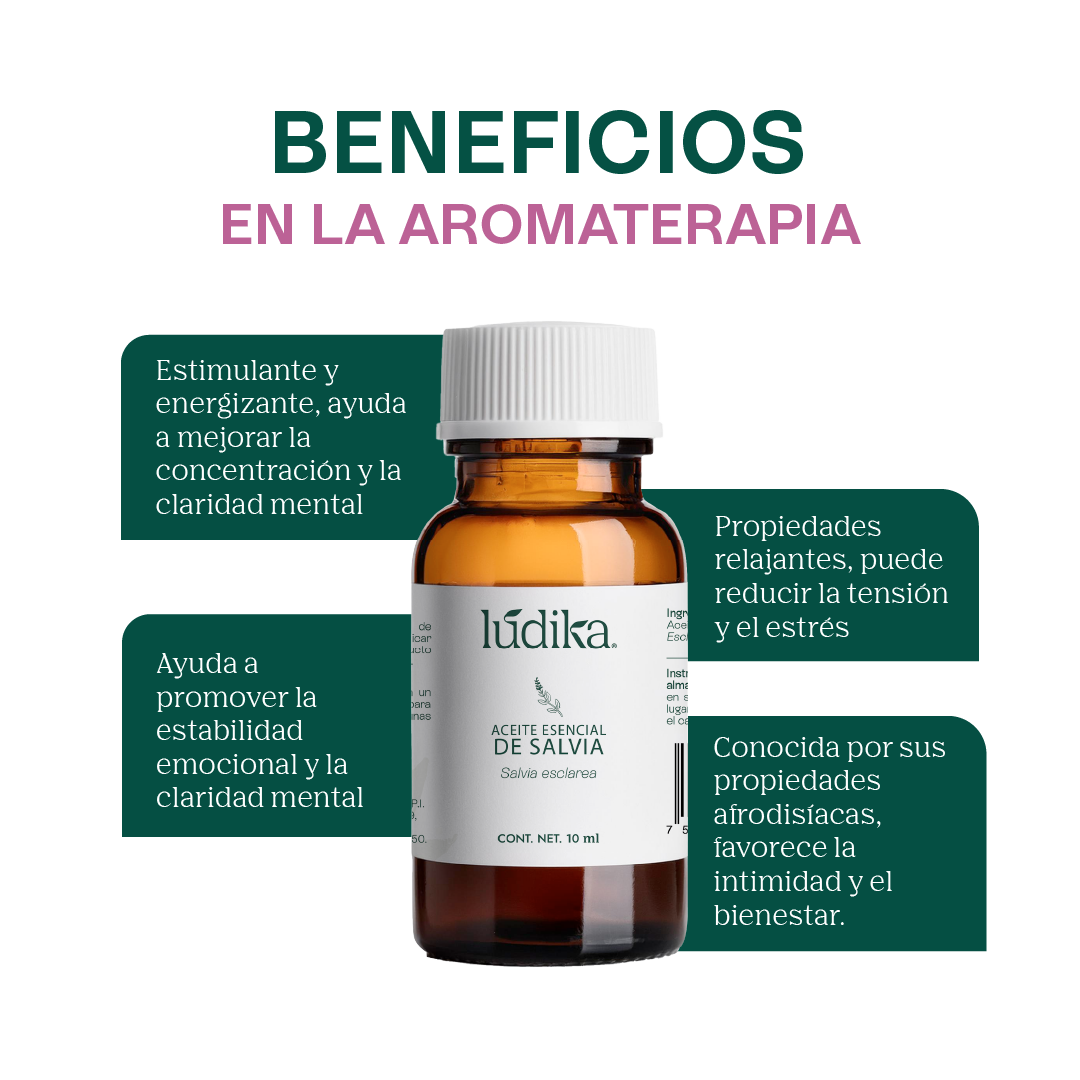 Aceite Esencial de Salvia | Corporal, Spa y Aromaterapia| Clarificante Mental, Regenerador Cutáneo y Equilibrante para Piel y Cabello