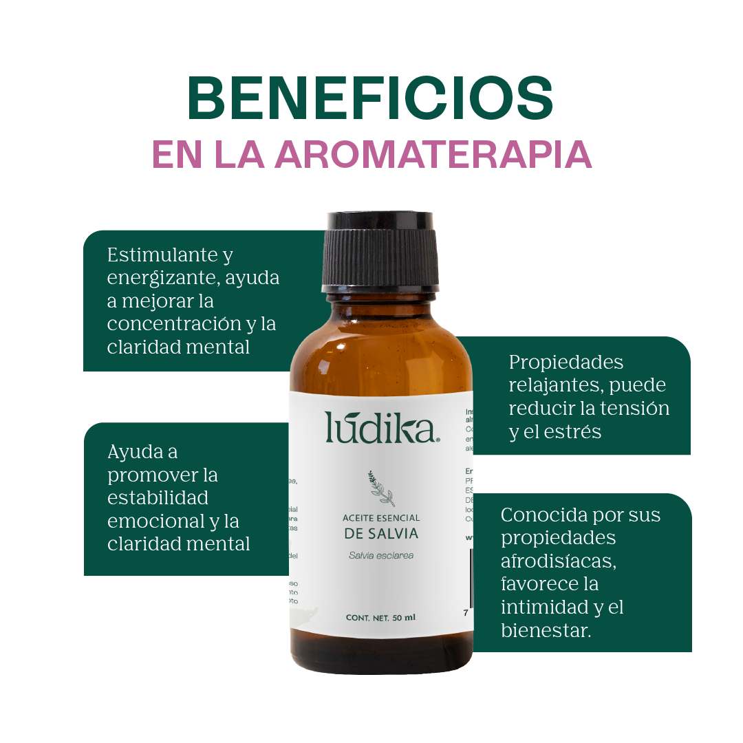 Aceite Esencial de Salvia | Corporal, Spa y Aromaterapia| Clarificante Mental, Regenerador Cutáneo y Equilibrante para Piel y Cabello