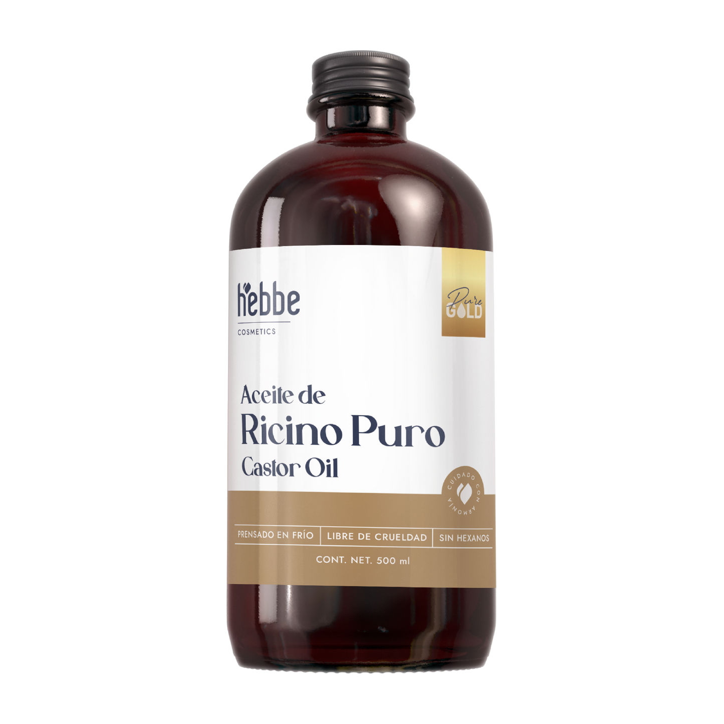 Aceite de Ricino Castor Oil Puro Orgánico | Cejas, Pestañas y Cabello | Hidratante, Antiinflamatorio y Estimulante Capilar