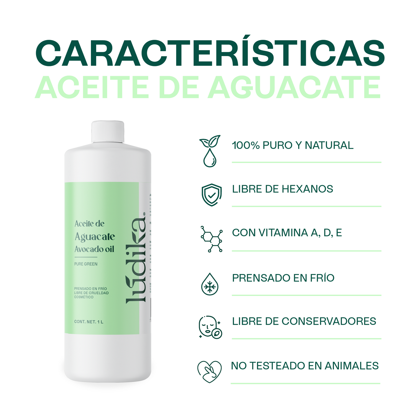 Aceite de Aguacate Virgen | Facial y Capilar | Hidratante Profundo y Regenerador de piel madura