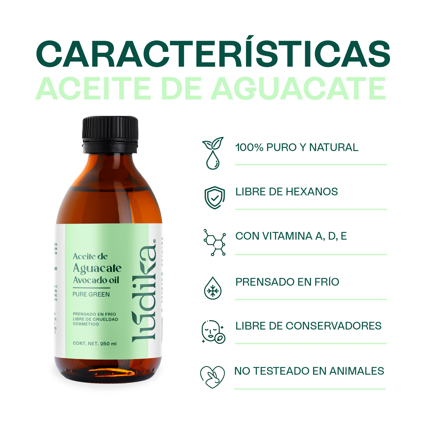 Aceite de Aguacate Virgen | Facial y Capilar | Hidratante Profundo y Regenerador de piel madura