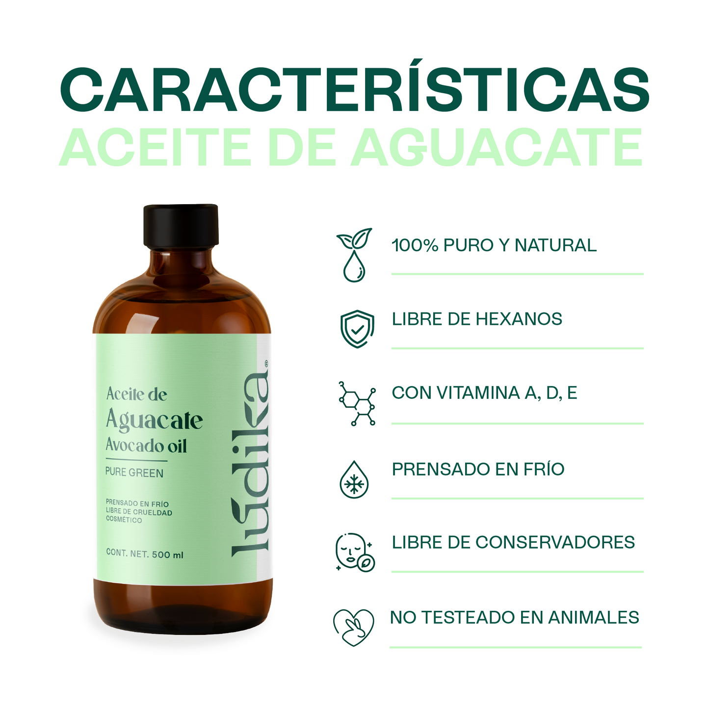 Aceite de Aguacate Virgen | Facial y Capilar | Hidratante Profundo y Regenerador de piel madura