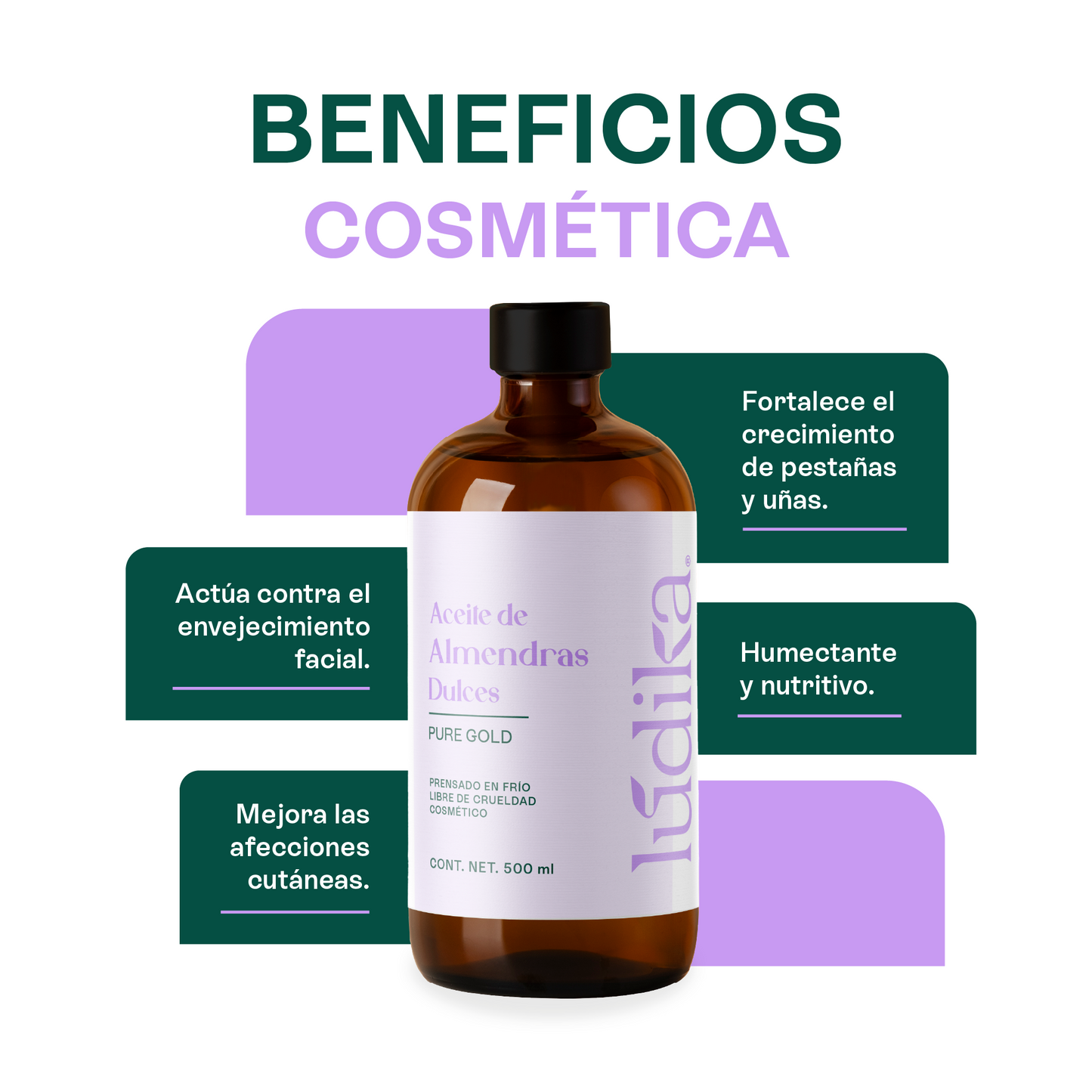 Aceite de Almendras Dulces | Facial, Capilar y Corporal | Hidratante facial y capilar para todo tipo de piel
