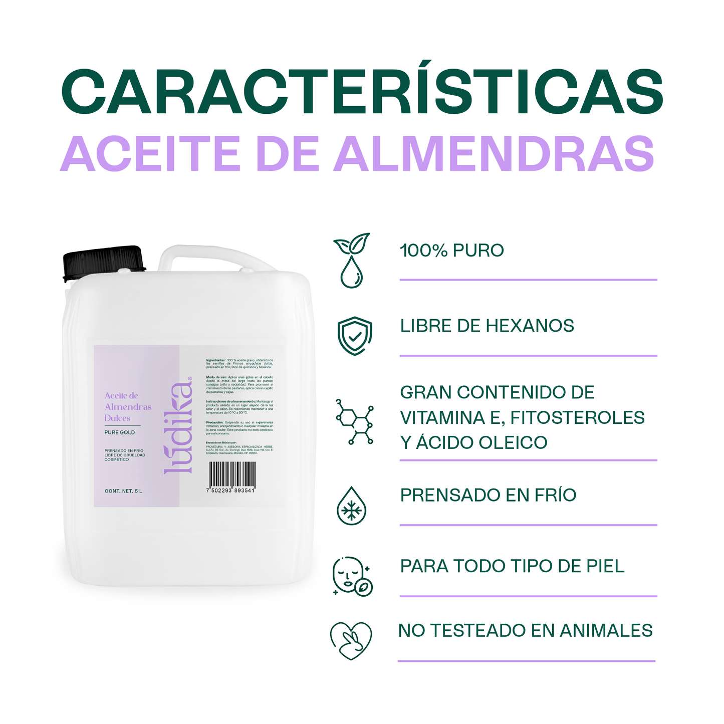 Aceite de Almendras Dulces | Facial, Capilar y Corporal | Hidratante facial y capilar para todo tipo de piel