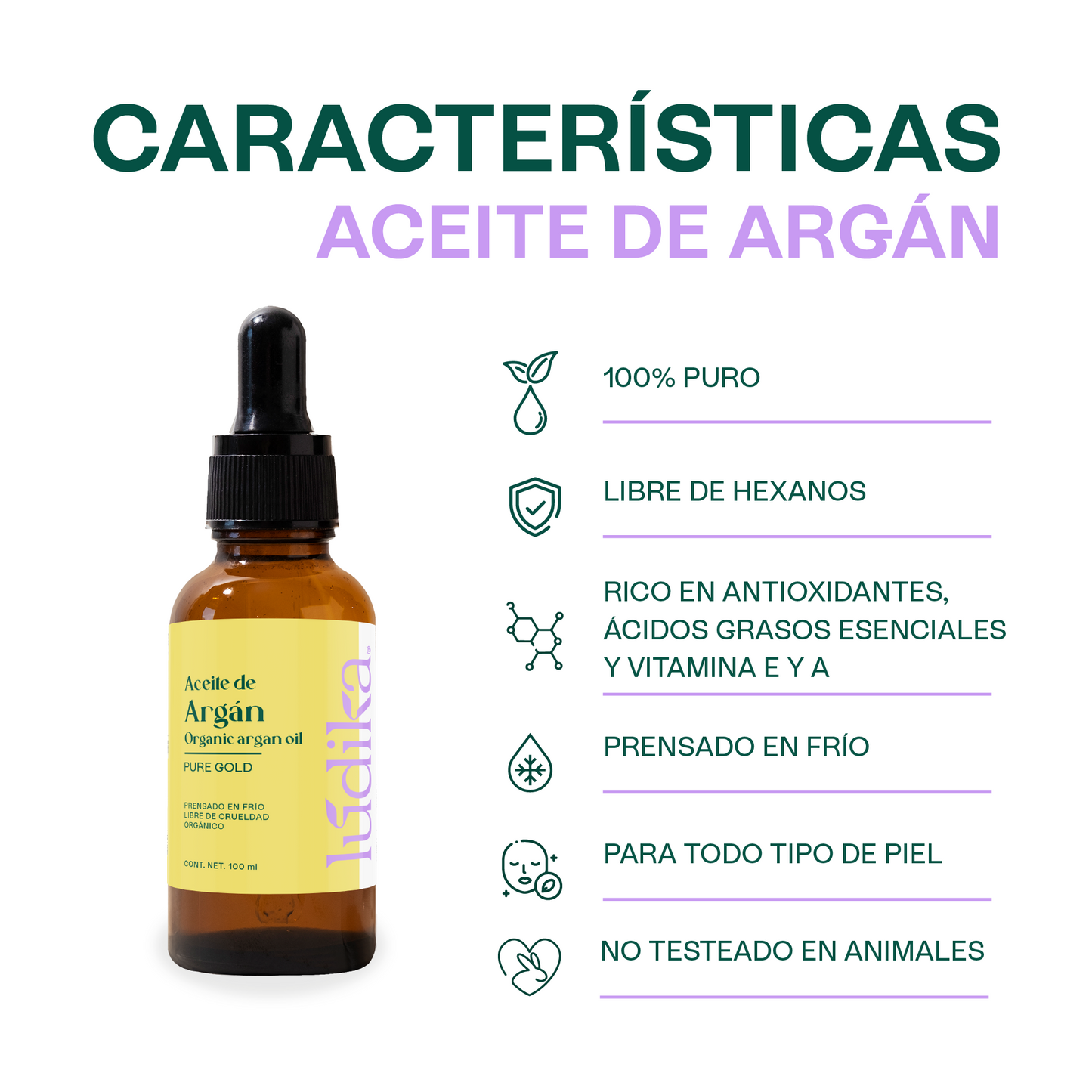 Aceite de Argán Puro Orgánico | Capilar, Corporal y Facial | Oro Líquido Antiedad, Regenerador y Fortalecedor para Piel y Cabello
