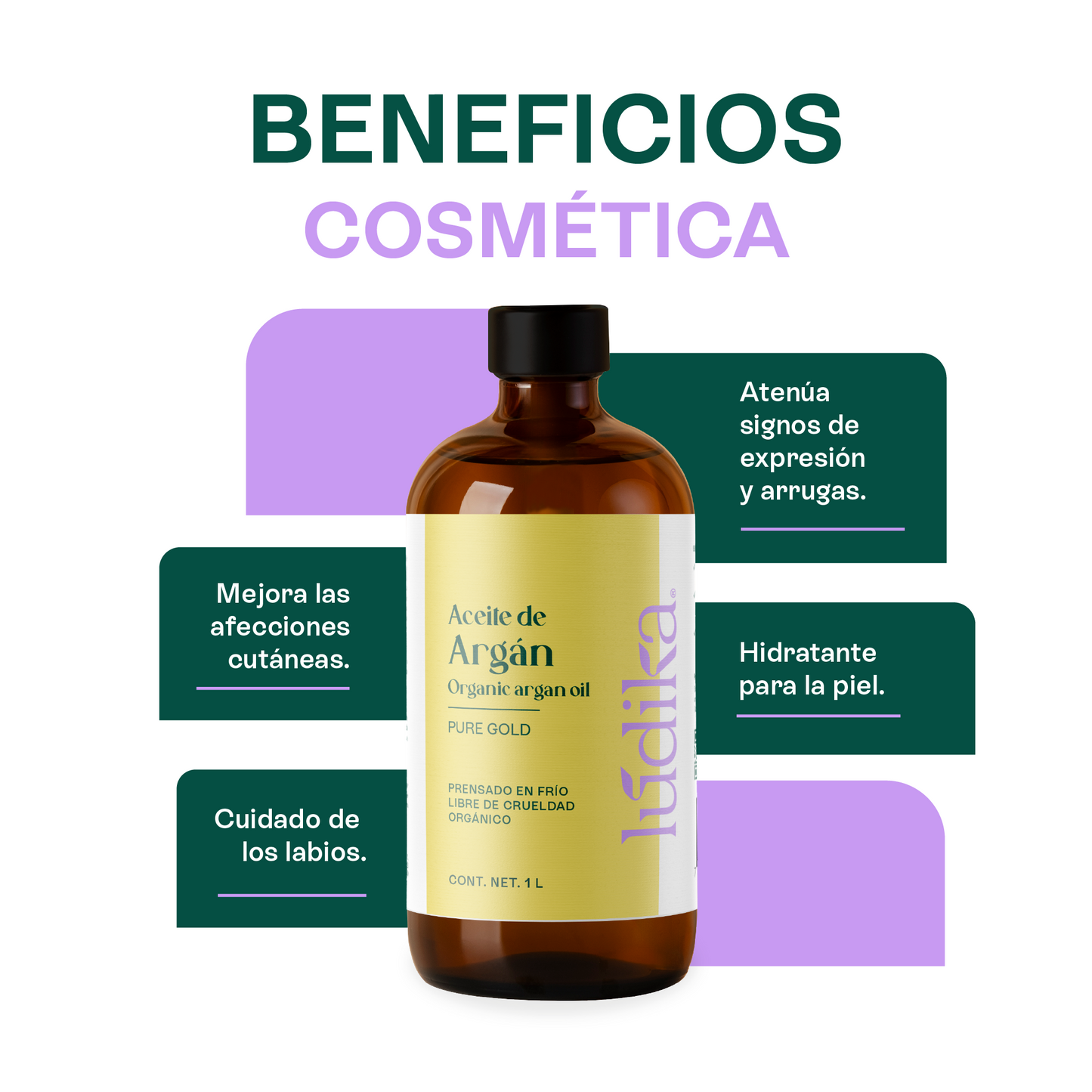 Aceite de Argán Puro Orgánico | Capilar, Corporal y Facial | Oro Líquido Antiedad, Regenerador y Fortalecedor para Piel y Cabello