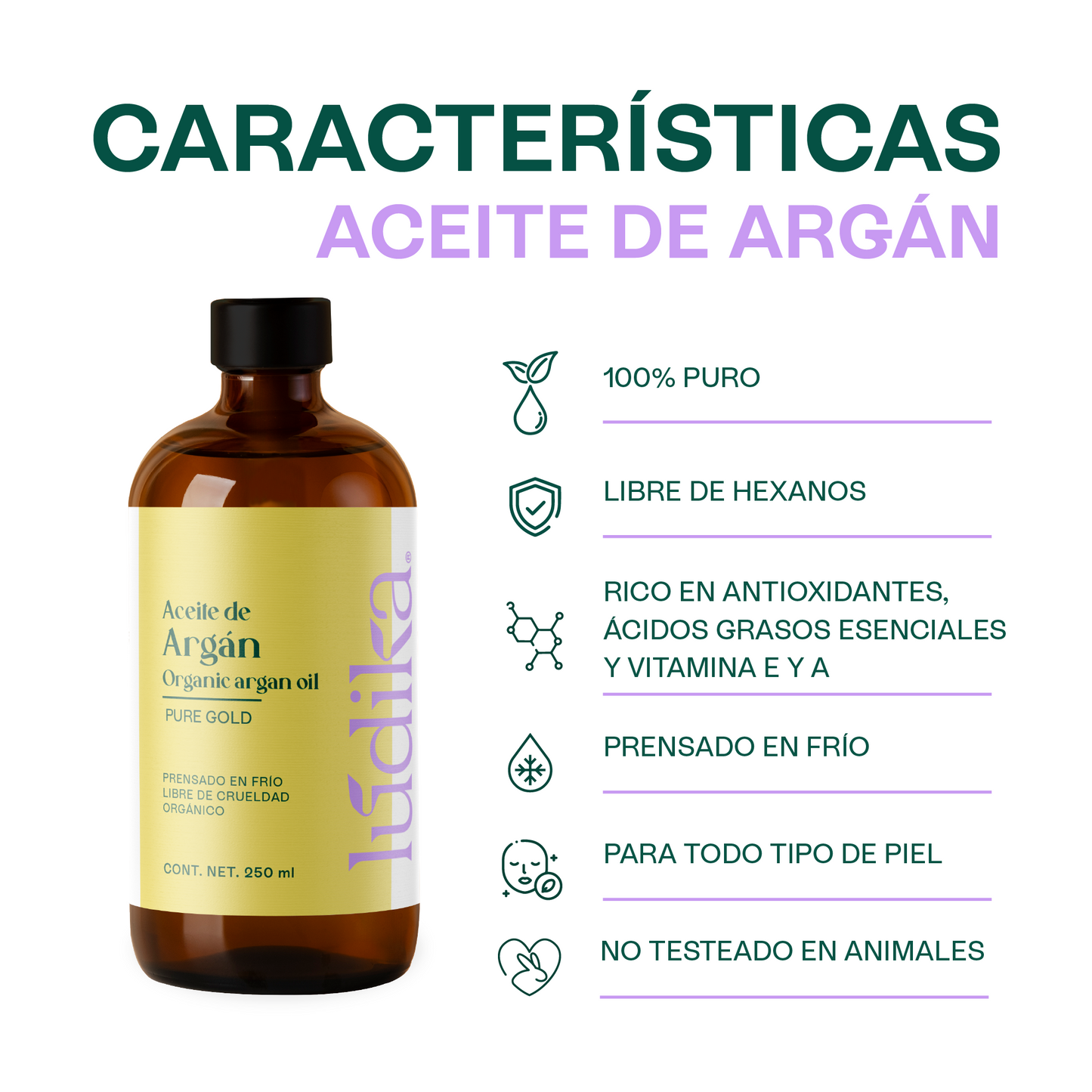 Aceite de Argán Puro Orgánico | Capilar, Corporal y Facial | Oro Líquido Antiedad, Regenerador y Fortalecedor para Piel y Cabello