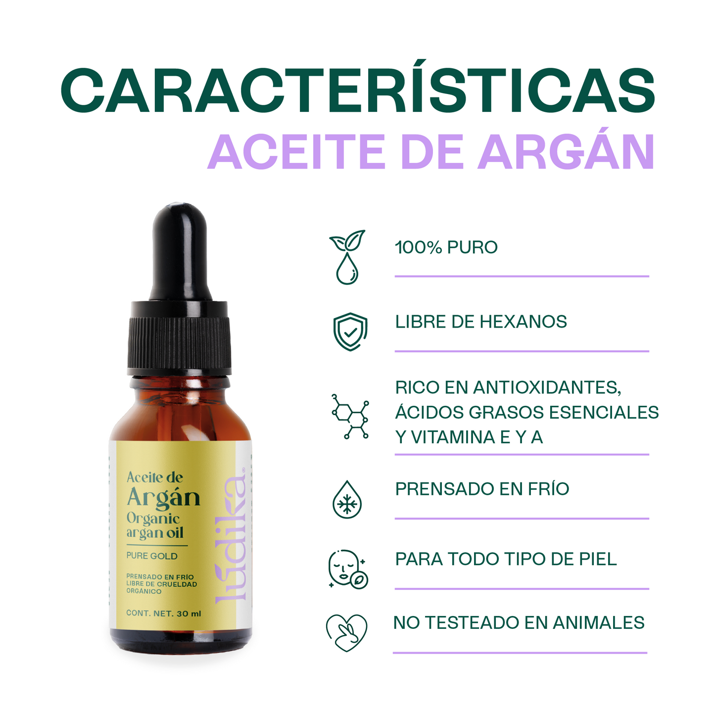 Aceite de Argán Puro Orgánico | Capilar, Corporal y Facial | Oro Líquido Antiedad, Regenerador y Fortalecedor para Piel y Cabello