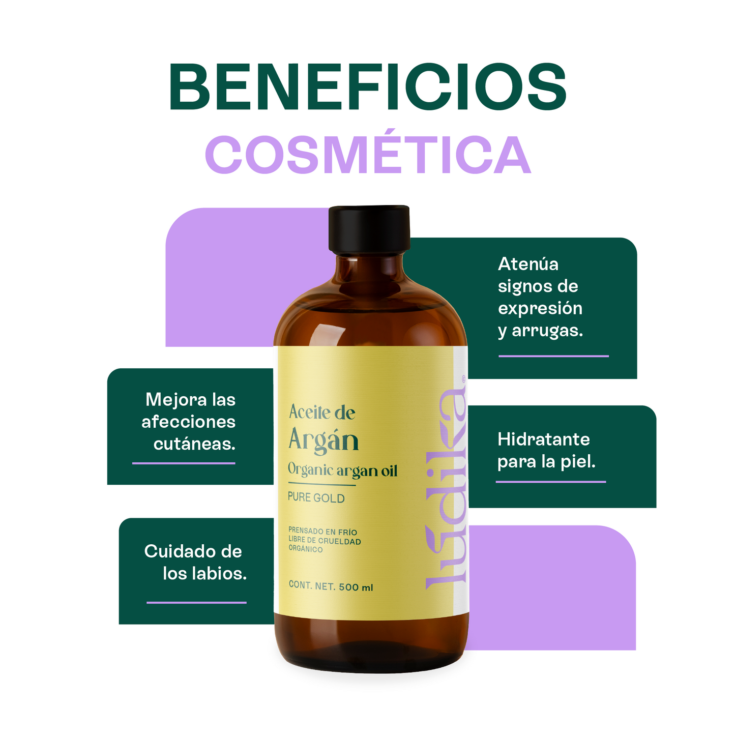 Aceite de Argán Puro Orgánico | Capilar, Corporal y Facial | Oro Líquido Antiedad, Regenerador y Fortalecedor para Piel y Cabello