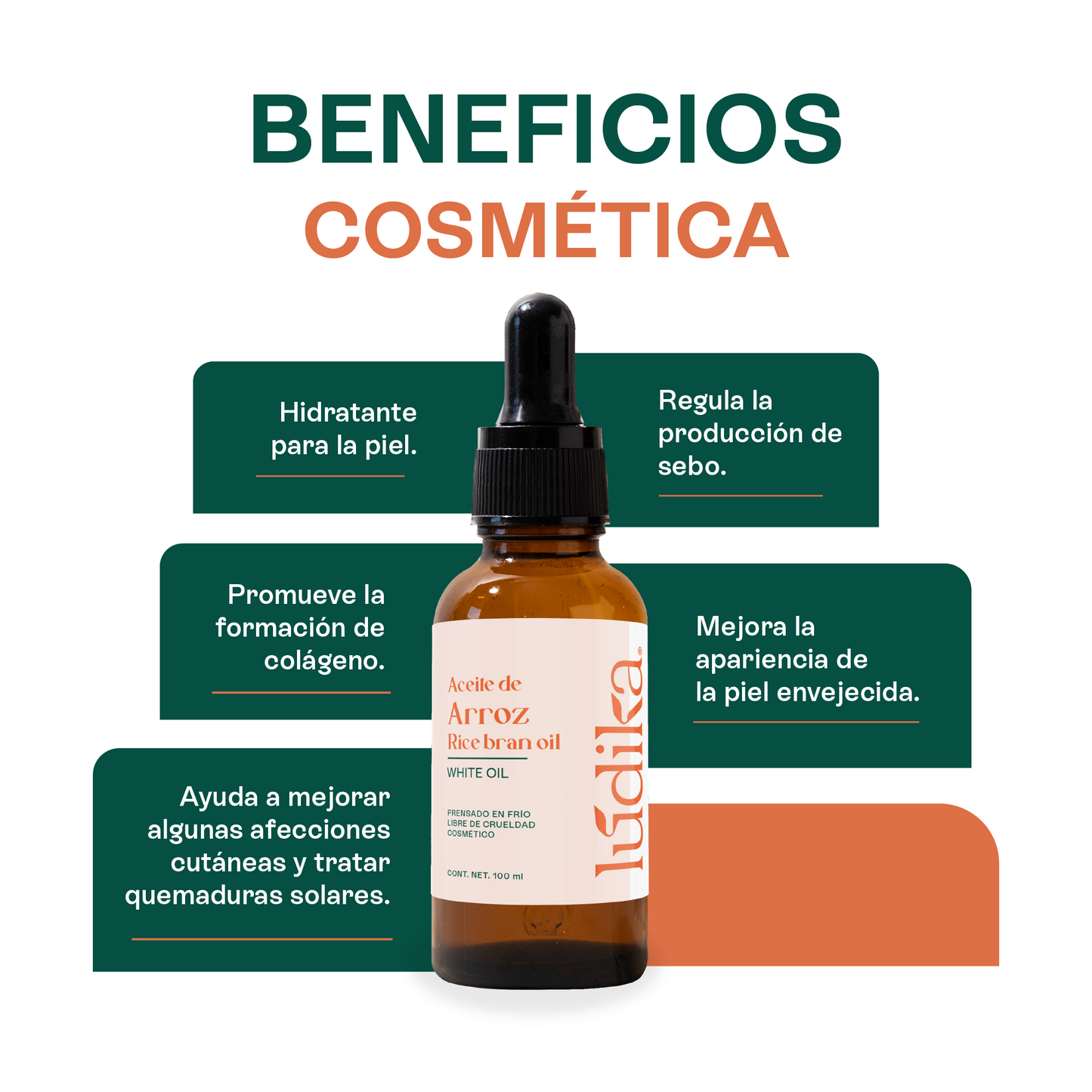 Aceite de Arroz Integral Puro | Facial y Capilar | Antioxidante, Hidratante e ideal para el contorno de ojos