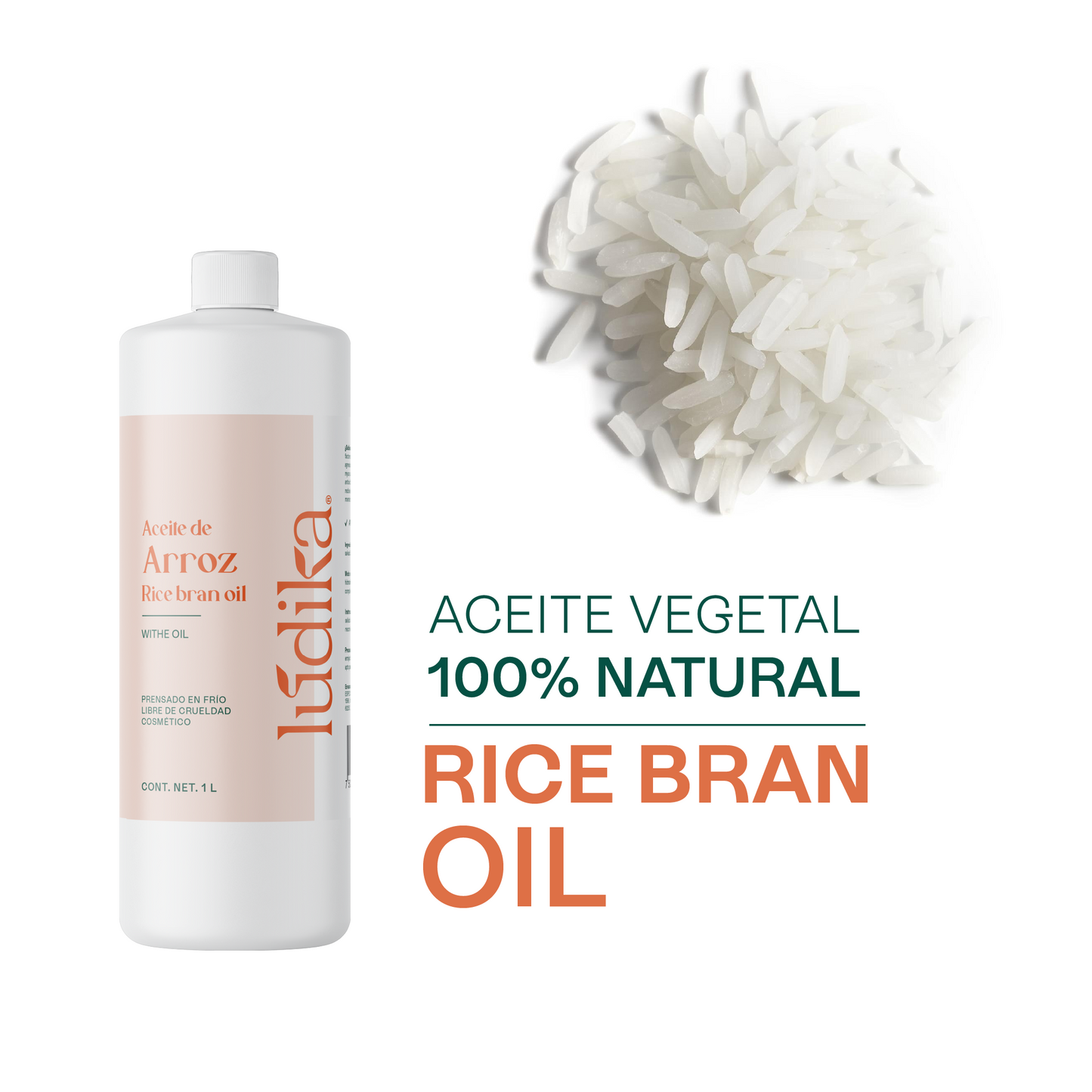 Aceite de Arroz Integral Puro | Facial y Capilar | Antioxidante, Hidratante e ideal para el contorno de ojos