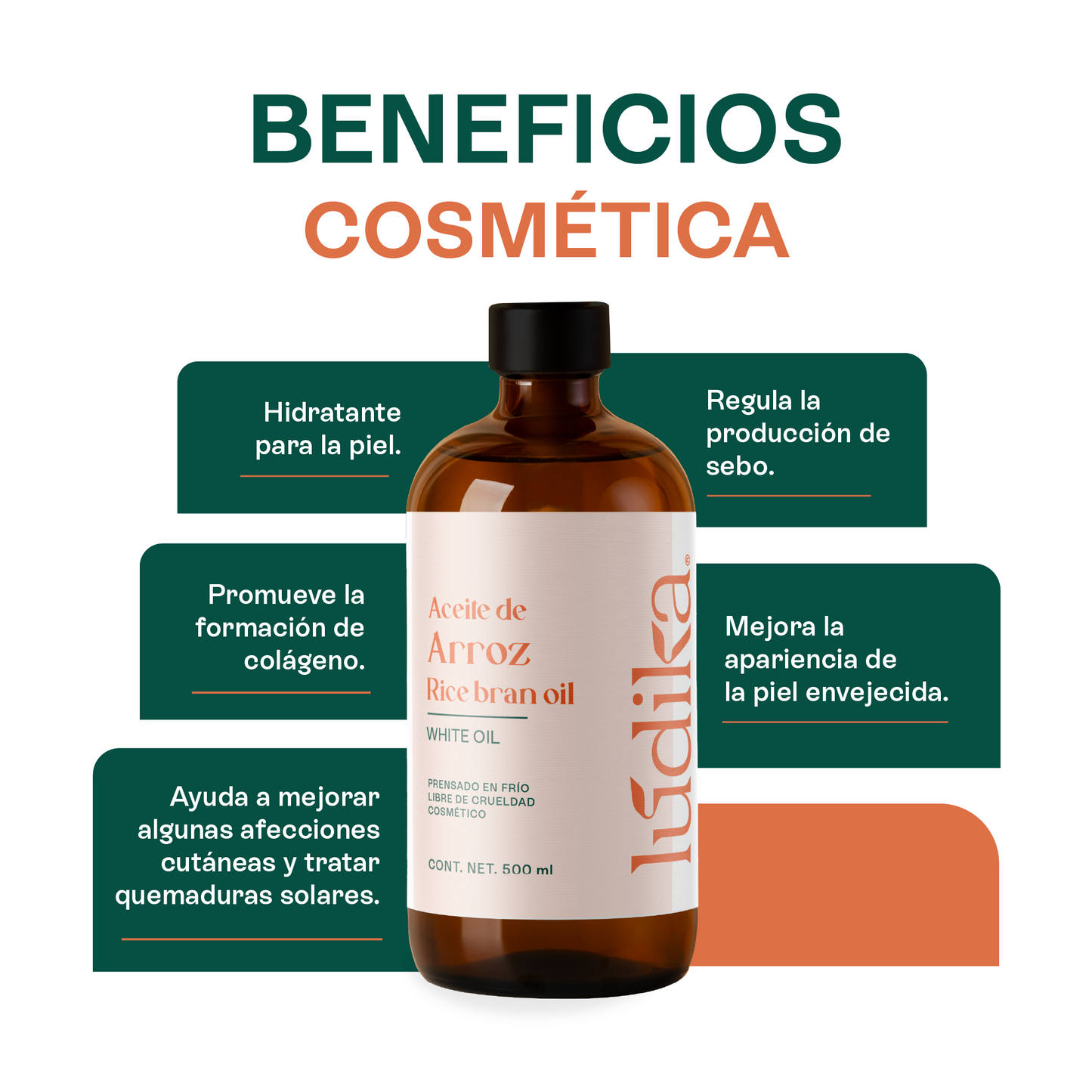 Aceite de Arroz Integral Puro | Facial y Capilar | Antioxidante, Hidratante e ideal para el contorno de ojos