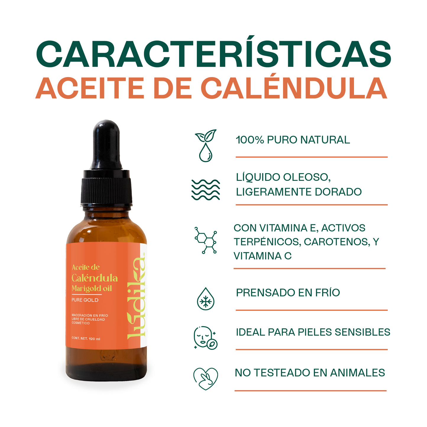 Aceite de Caléndula Natural | Facial y corporal | Calmante, Cicatrizante y Protector Antioxidante