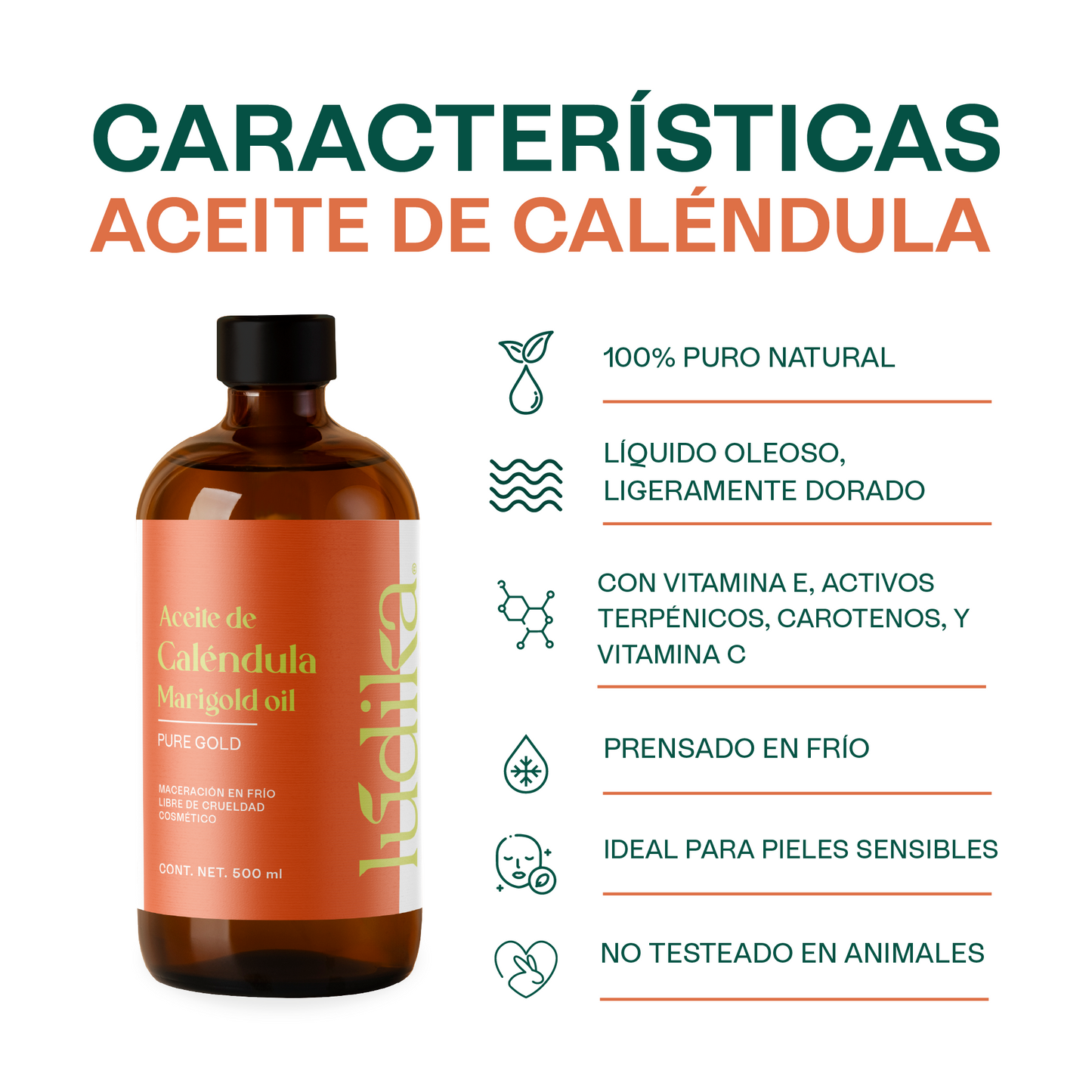 Aceite de Caléndula Natural | Facial y corporal | Calmante, Cicatrizante y Protector Antioxidante
