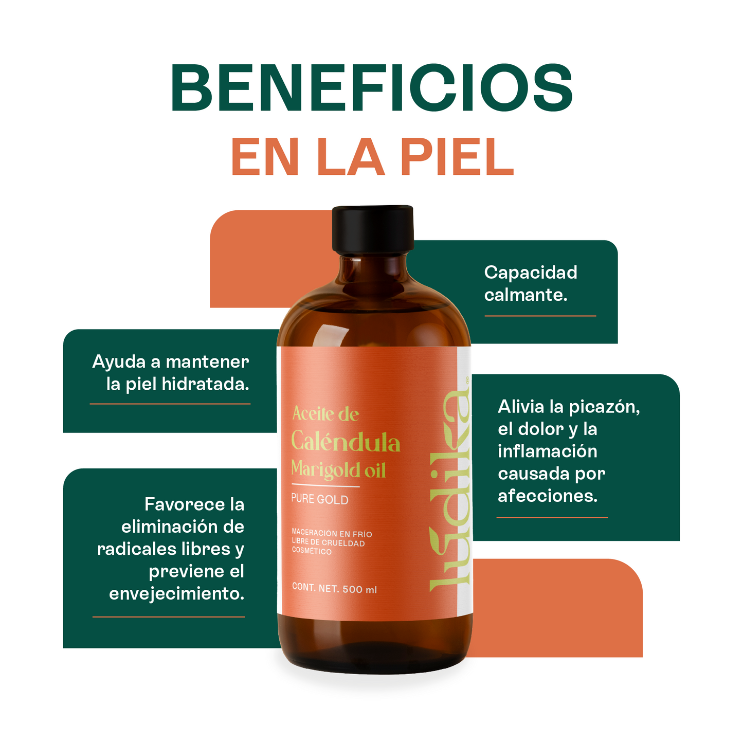Aceite de Caléndula Natural | Facial y corporal | Calmante, Cicatrizante y Protector Antioxidante