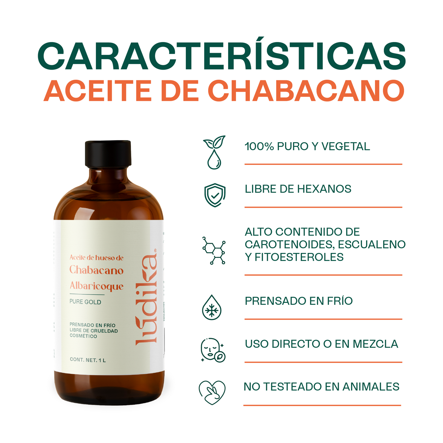 Aceite de Chabacano Albaricoque Virgen | Facial Capilar y Corporal | Antioxidante e Hidratación Suave para pieles maduras y secas