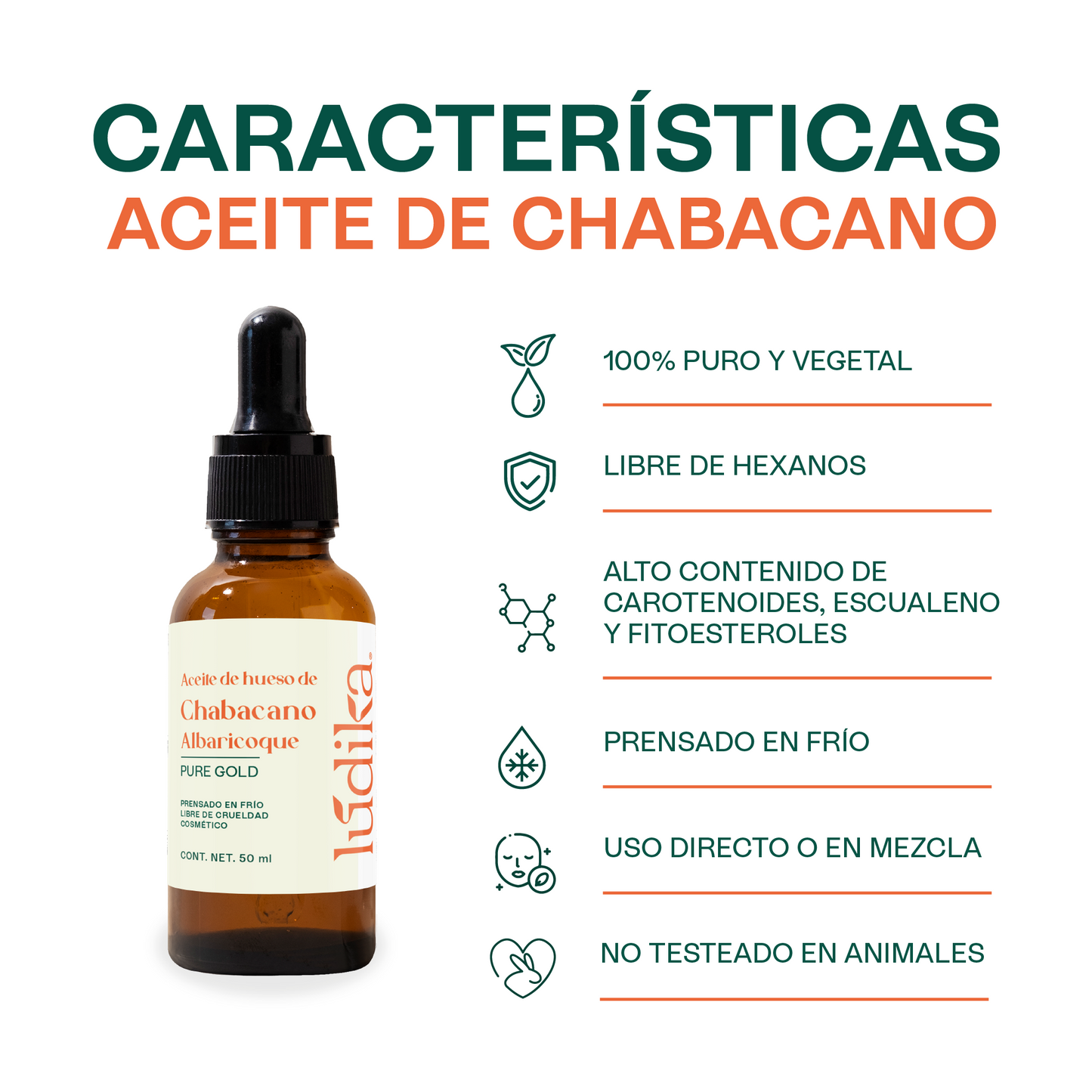 Aceite de Chabacano Albaricoque Virgen | Facial Capilar y Corporal | Antioxidante e Hidratación Suave para pieles maduras y secas